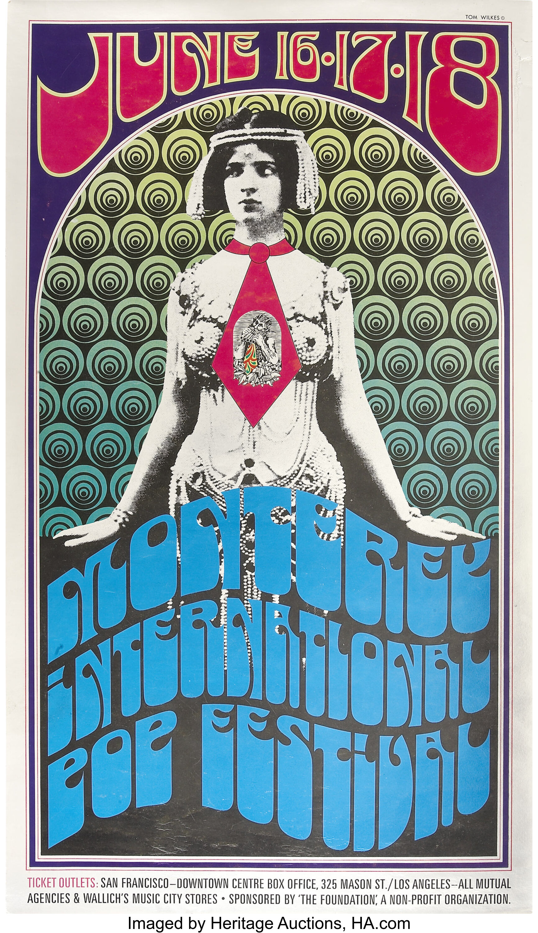 Monterey Pop Festival Concert Poster 1967 This Silver Toned Lot Heritage Auctions