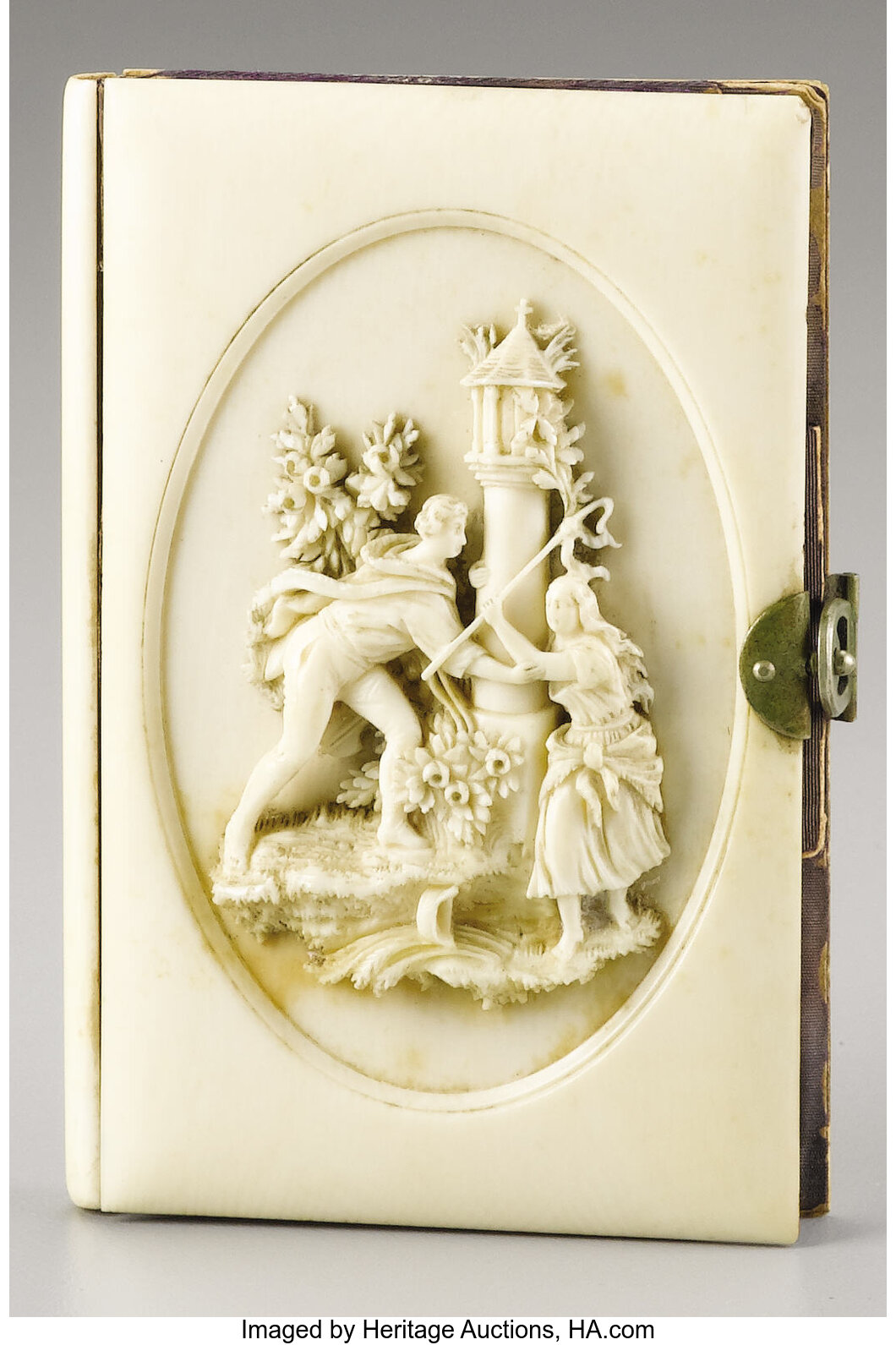 An Ornately Carved Ivory Card Case of Jefferson Davis held by a | Lot  #72269 | Heritage Auctions