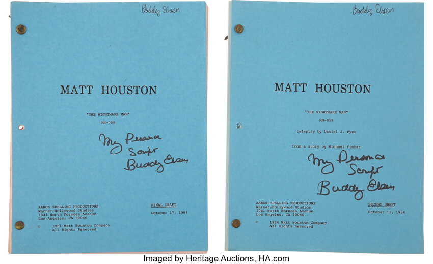 Buddy Ebsen S First Two Matt Houston Scripts Ebsen Had Written My Lot 31139 Heritage Auctions