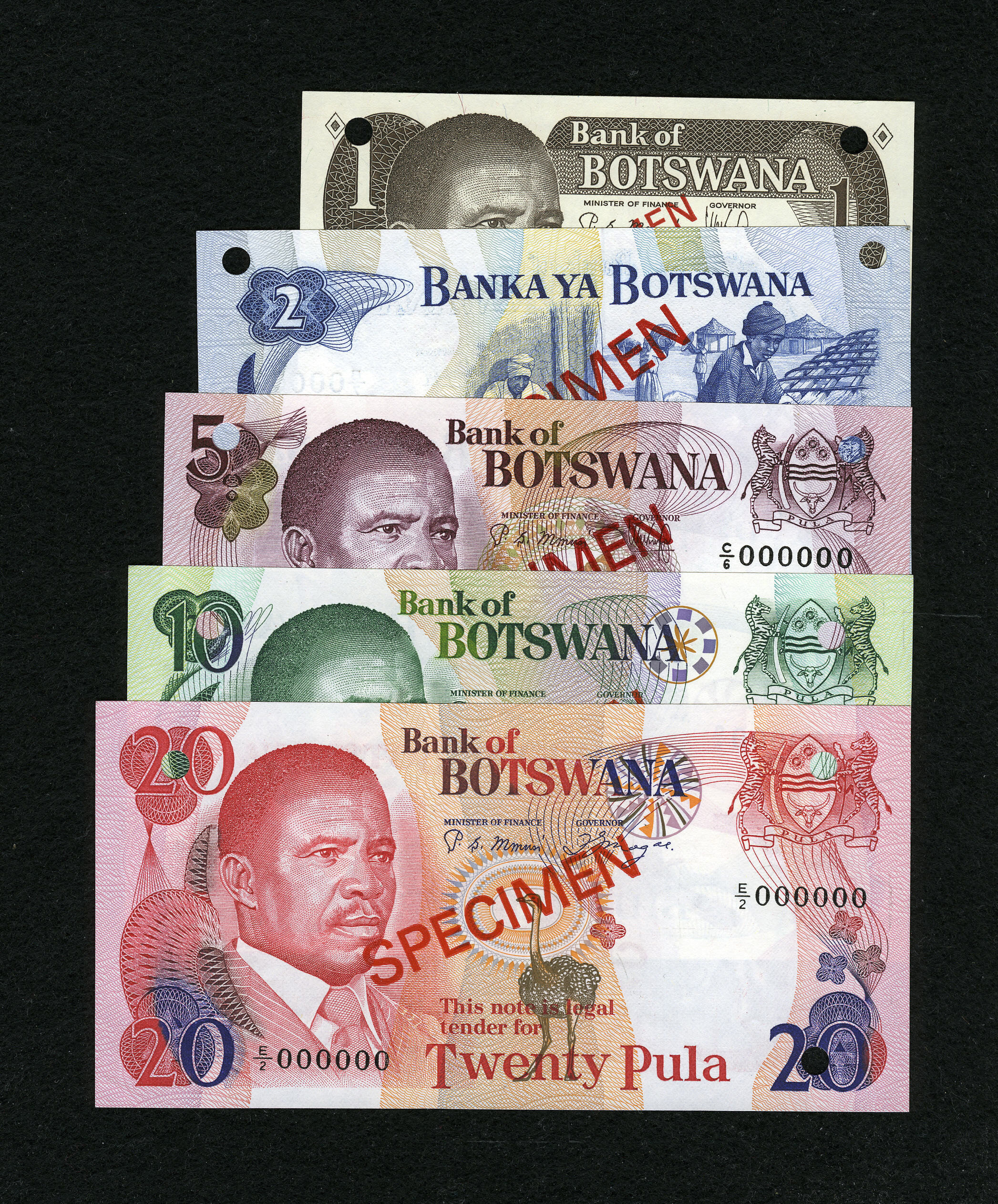 botswana-specimen-notes-total-5-notes-world-currency-lot