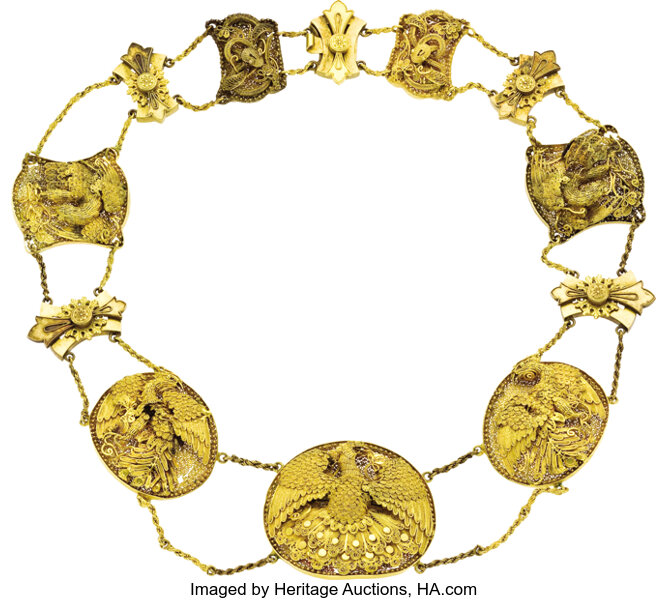 Rare Chinese Gold Imperial Necklace . Work of the Symbol of the