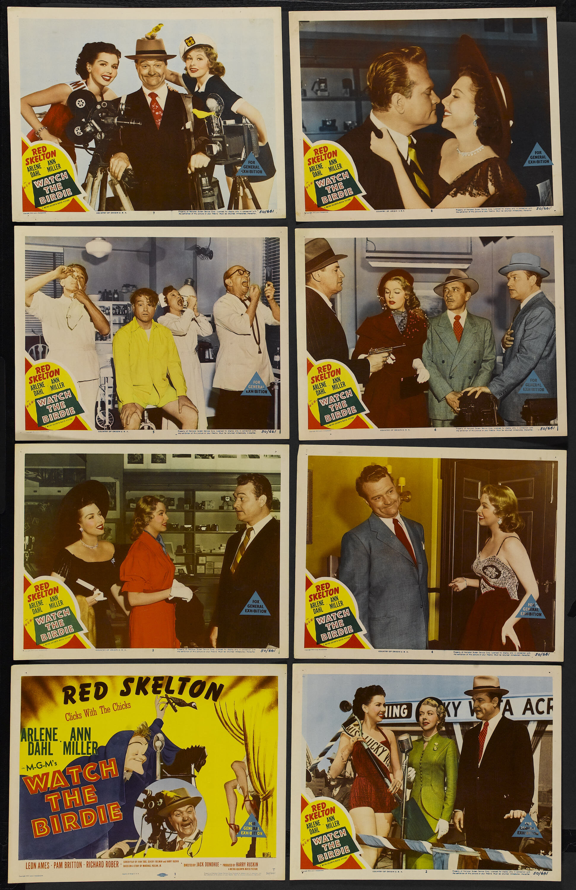 Watch the Birdie (MGM, 1950). Lobby Card Set of 8 (11