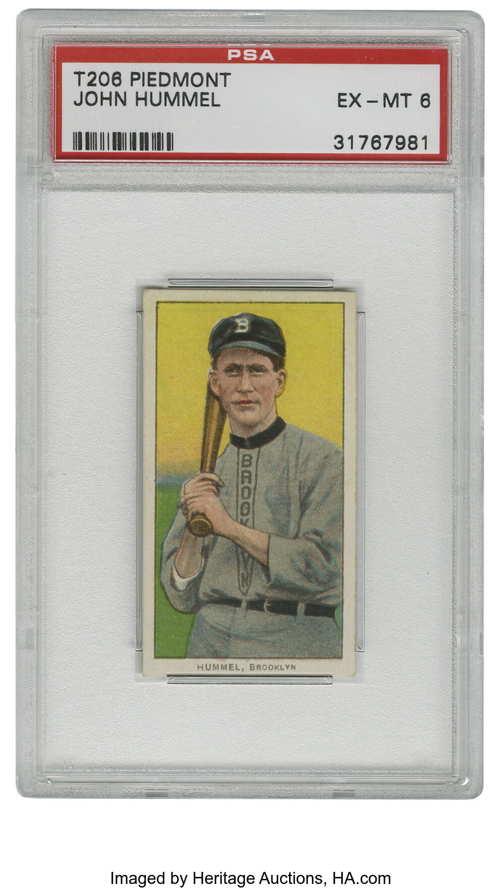 1909-11 T206 John Hummel PSA EX-MT 6. Hummel's career in organized ...