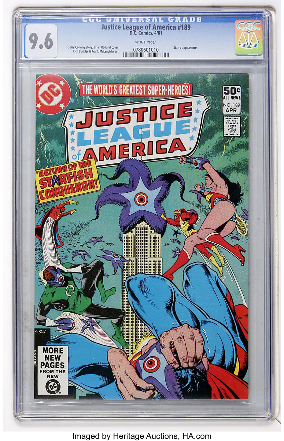 Justice League of America #189 (DC, 1981) CGC NM+ 9.6 White