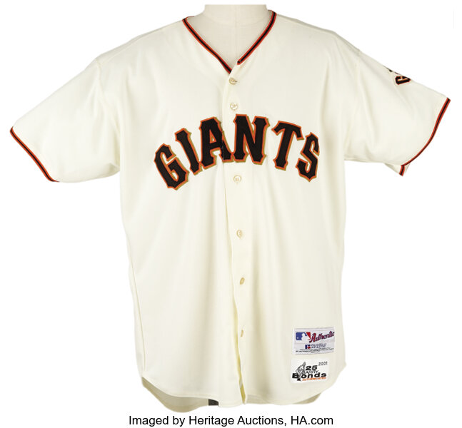 Lot Detail - 2001 Barry Bonds Signed San Francisco Giants Game Jersey -  Designated as Game Worn for Career Home Run #543 (8/9/2001)(Bonds  Authenticated Label & COA)(Bonds/Hoskin Scandal)