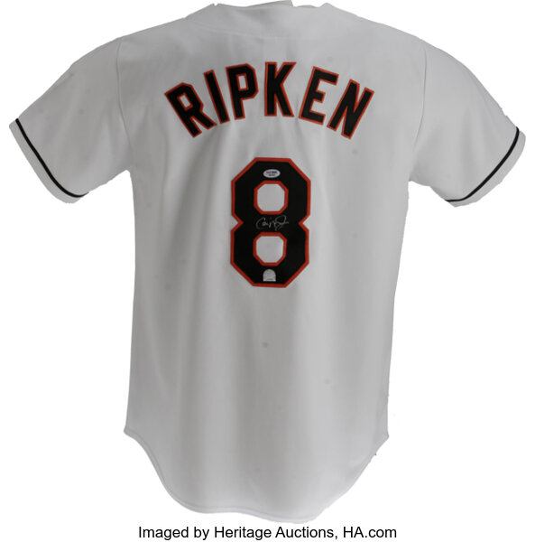 Cal Ripken, Jr. Signed Jersey. Exceptional Majestic white home, Lot #12521