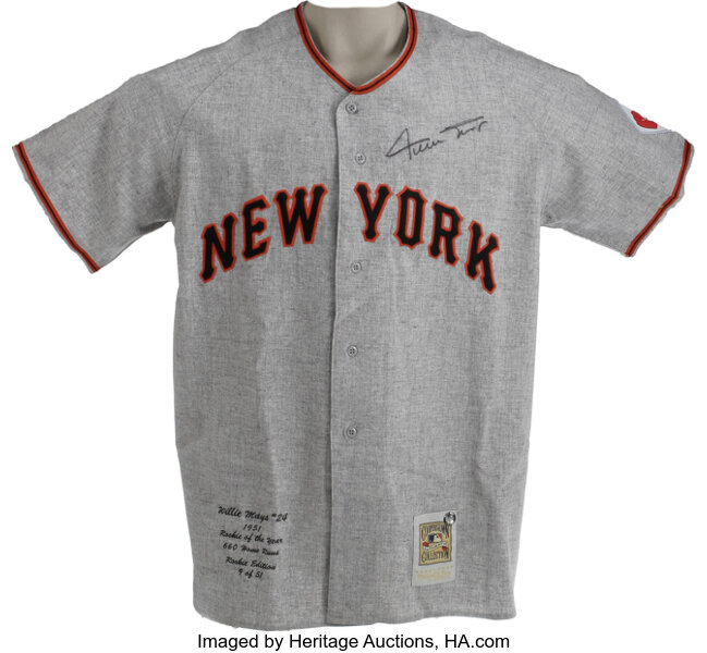 Willie Mays Signed Mitchell & Ness New York Giants Game Model