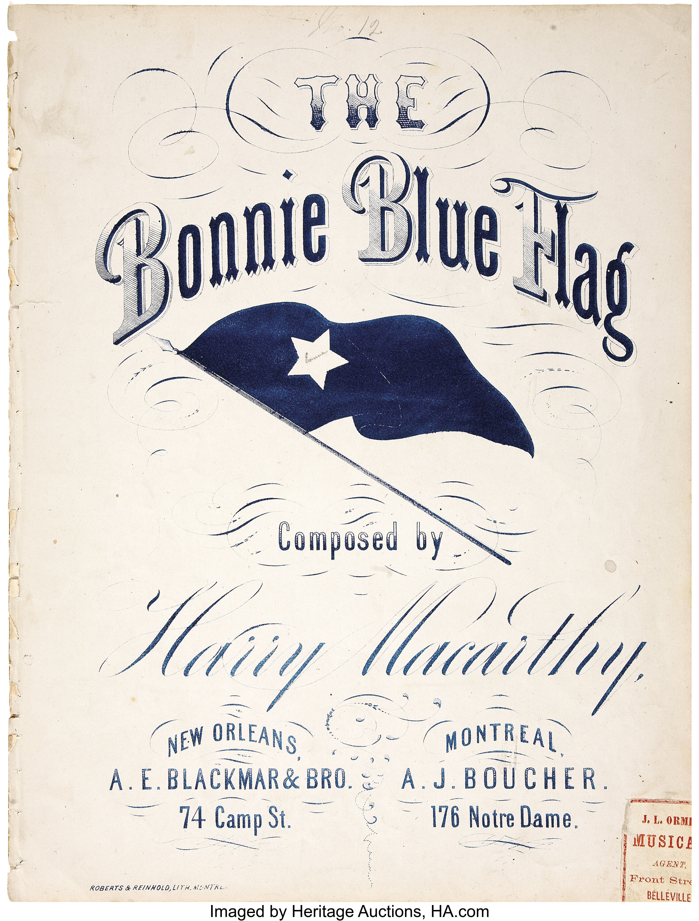 Sheet Music For The Bonnie Blue Flag Entertainment Lot 781 Heritage Auctions