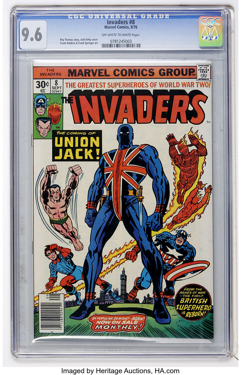 The Invaders Union Jack Vs. Baron Blood Issue #9 (Comic Book, Copper Age,  1976)