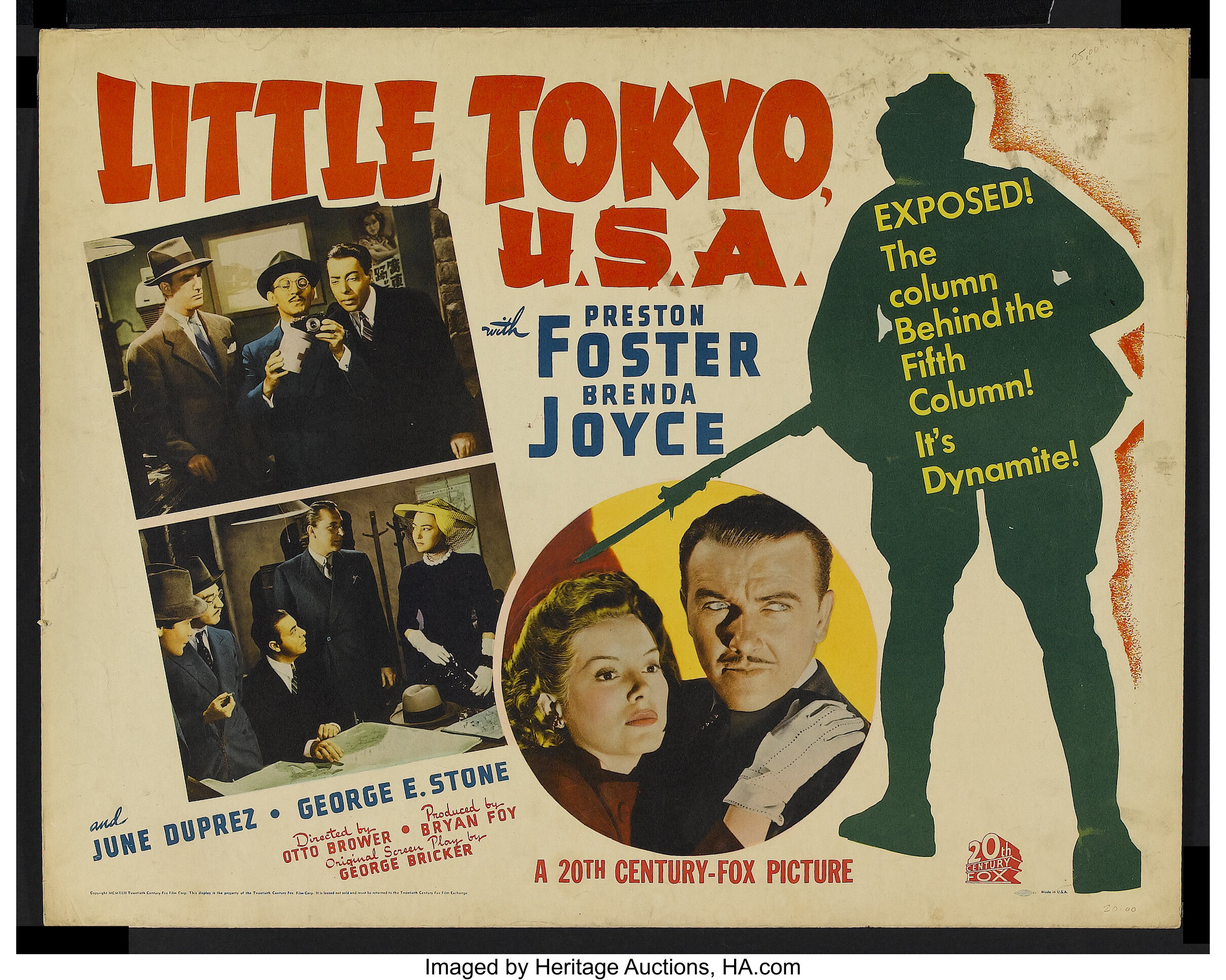 Little Tokyo U S A th Century Fox 1942 Half Sheet 22 X Lot Heritage Auctions