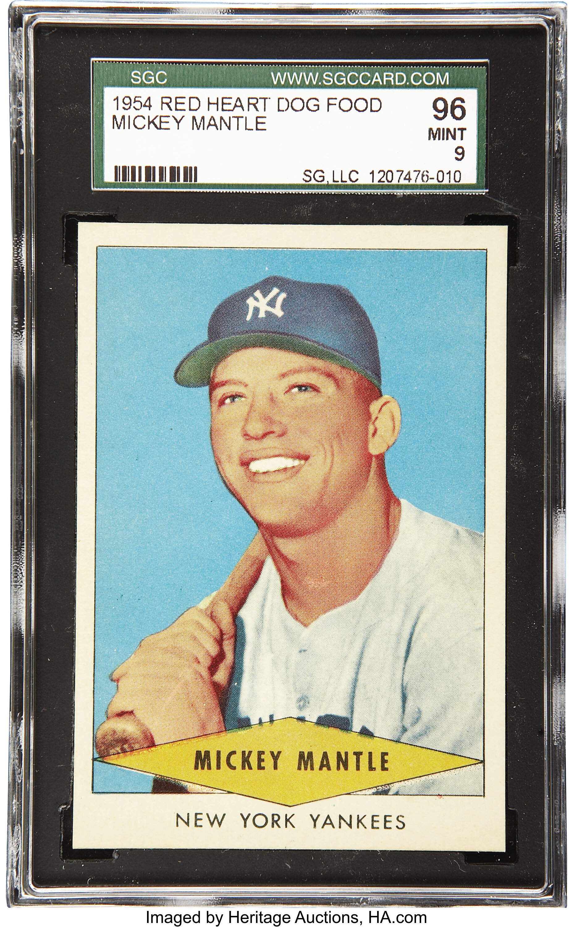 1962 Exhibits Red Stats Back Mickey Mantle SGC 60 EX 5. Baseball, Lot  #43025