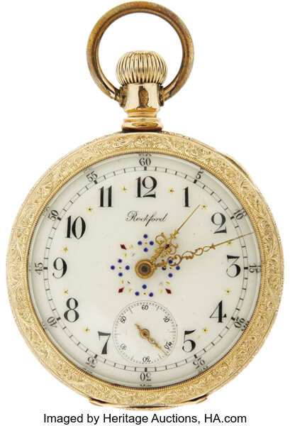 1895 Rockford Open Face Baseball Pocket Watch For The Lot - 