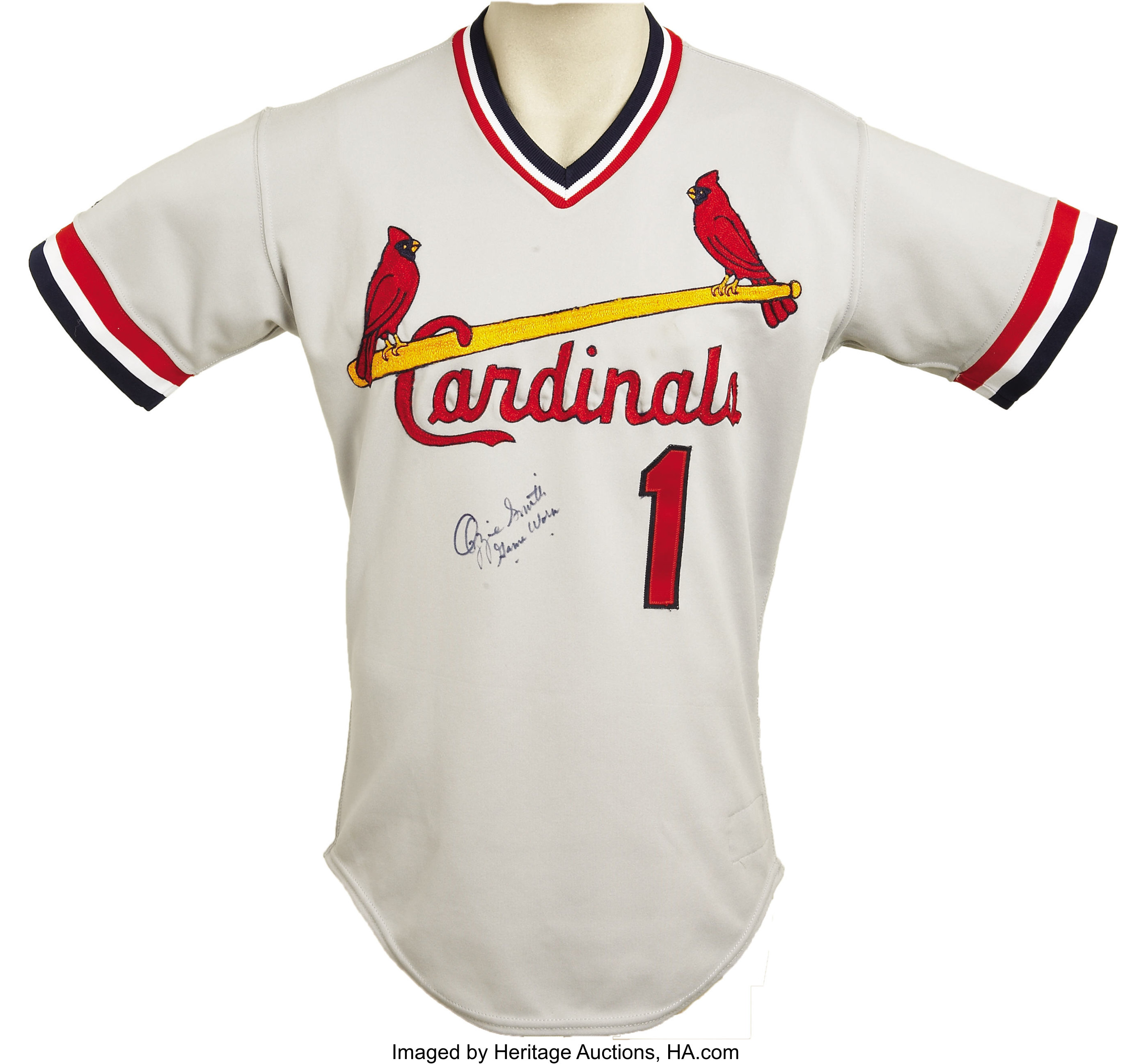 Mid-1980's Ozzie Smith Game Worn Jersey. Widely considered one of