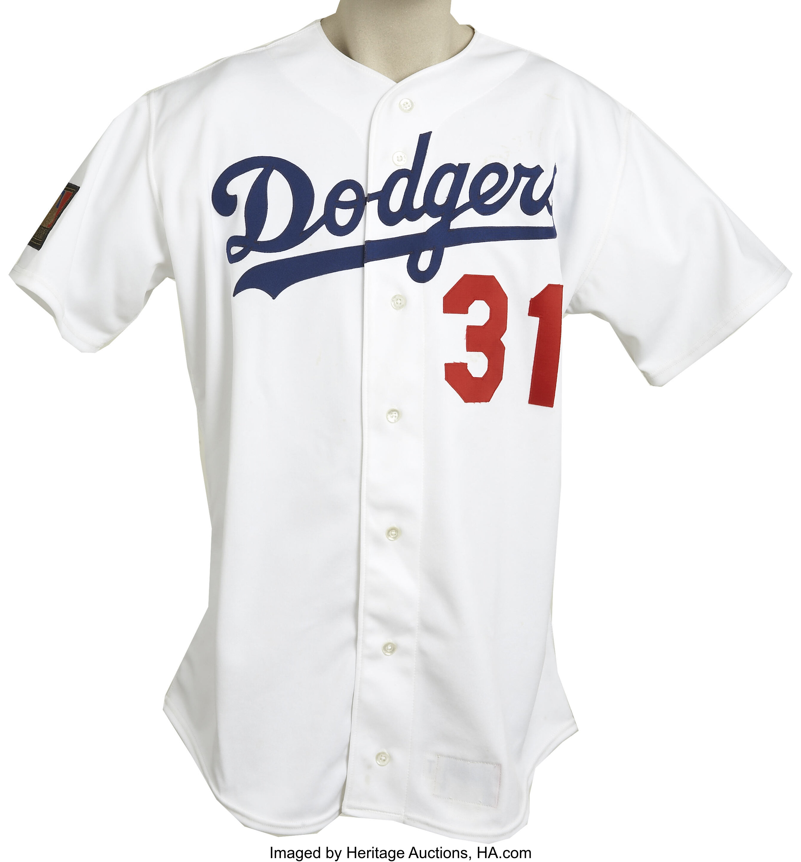 Lot Detail - 1994 Mike Piazza Los Angeles Dodgers Game Worn Jersey