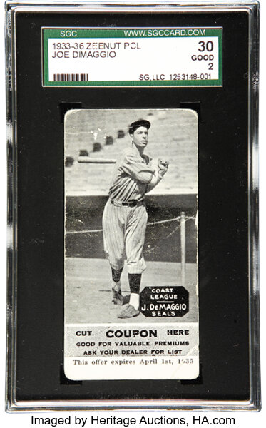 1948 Leaf Joe DiMaggio Wood Baseball Card Sign Display - 10x12