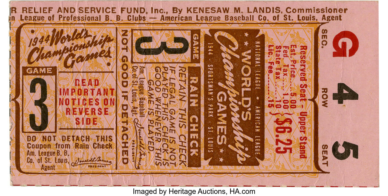 St. Louis Cardinals Baseball 1982 Vintage Sports Ticket Stubs for