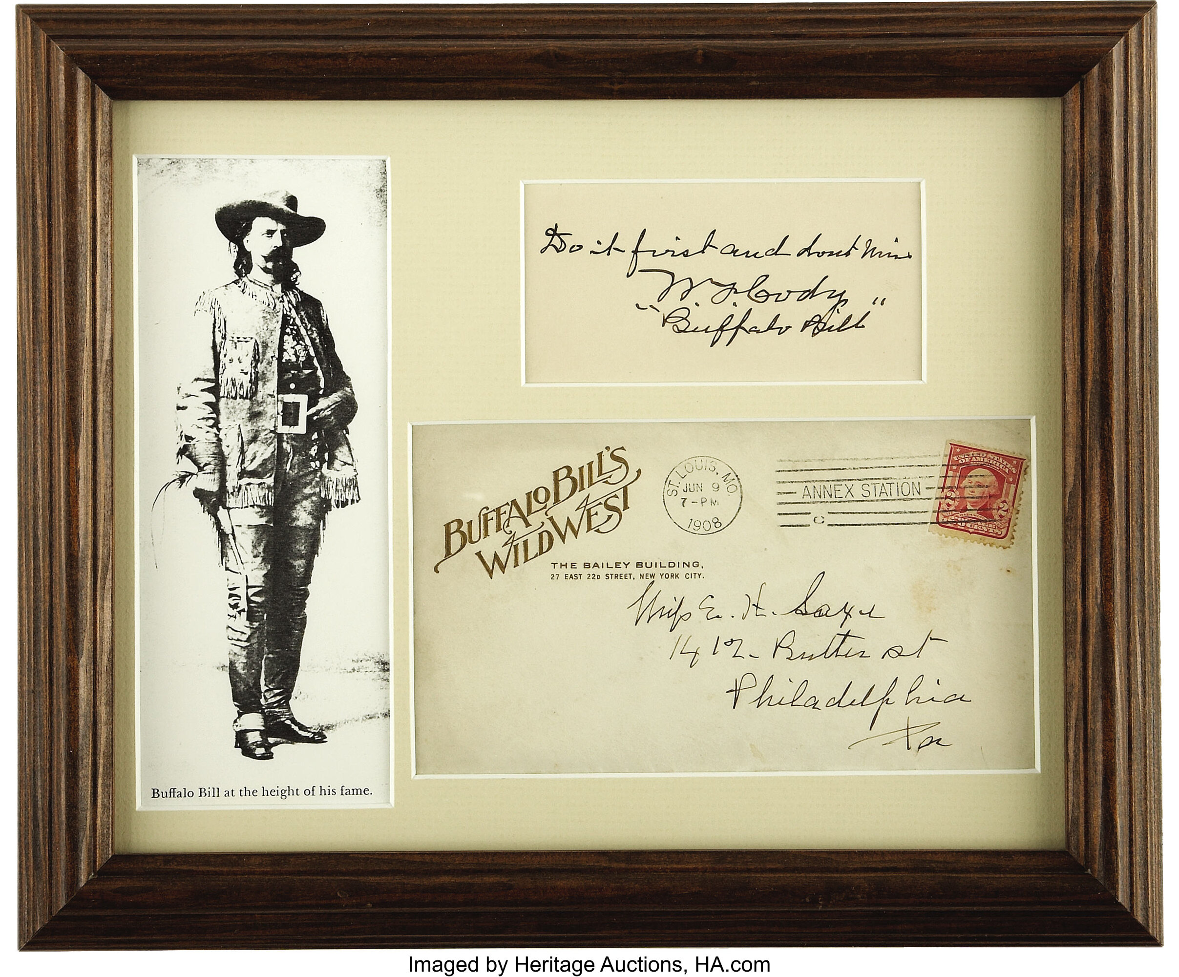 William Frederick Cody `Buffalo Bill` Autograph