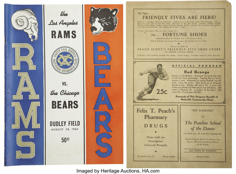 1932 & 1965 Chicago Bears Football Programs Lot of 2. A lot of 2, Lot  #42199