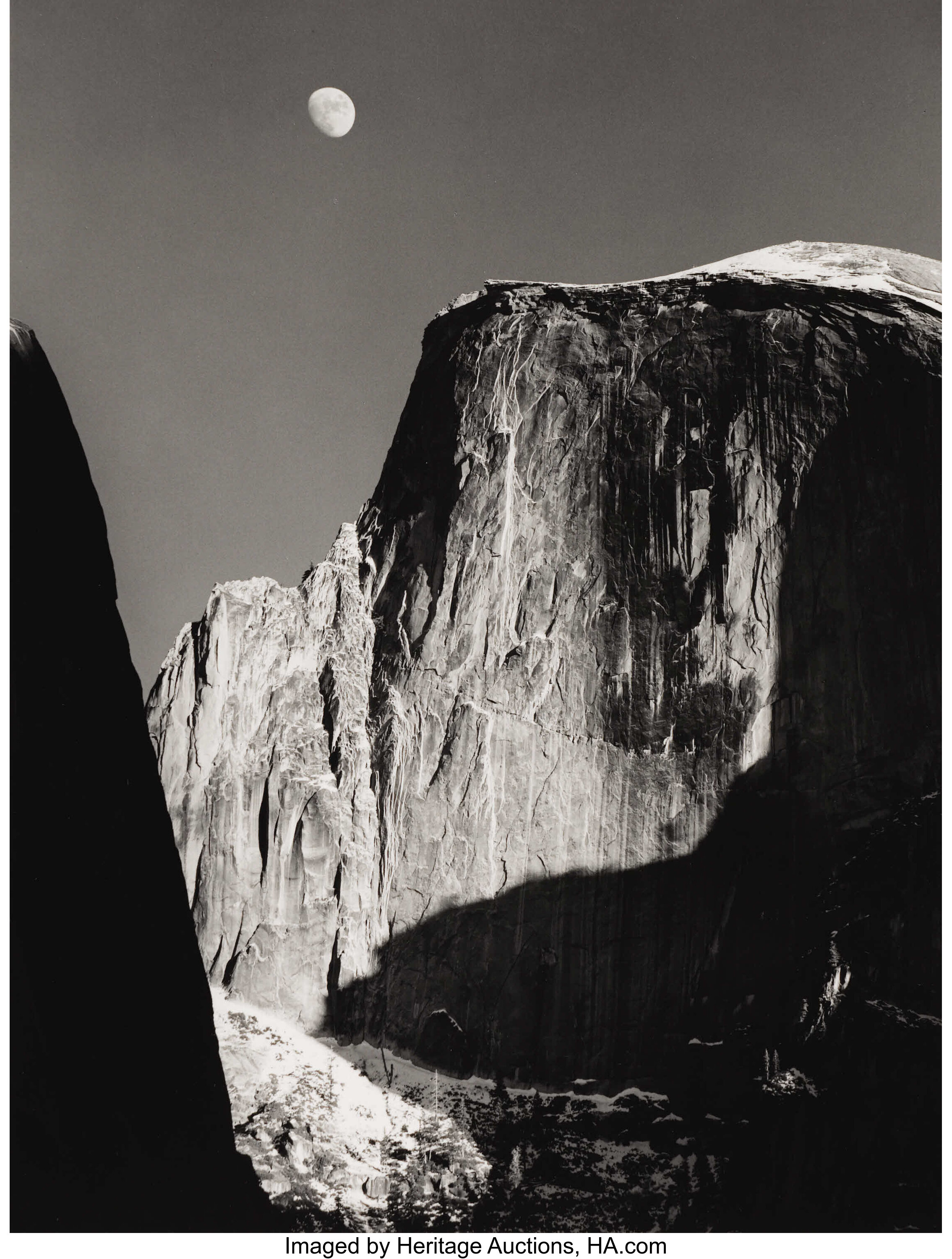 ANSEL ADAMS (American 1902-1984). Moon and Half Dome, Yosemite