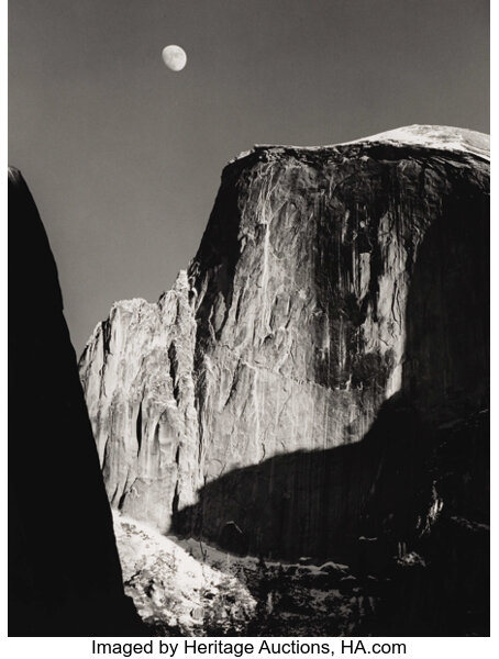 ANSEL ADAMS (American 1902-1984). Moon and Half Dome, Yosemite