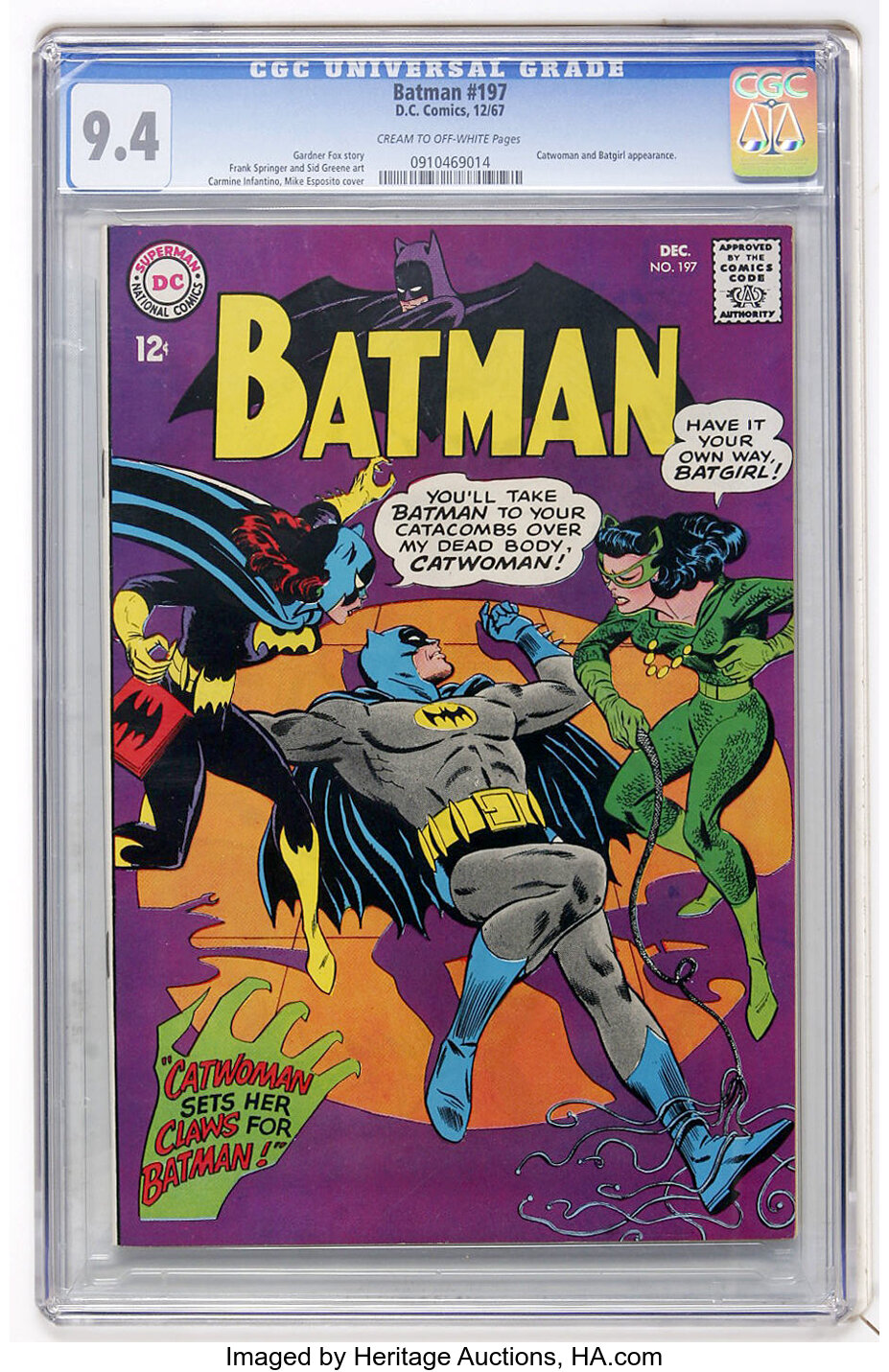 Batman #197 (DC, 1967) CGC NM  Cream to off-white pages.... | Lot #43284  | Heritage Auctions