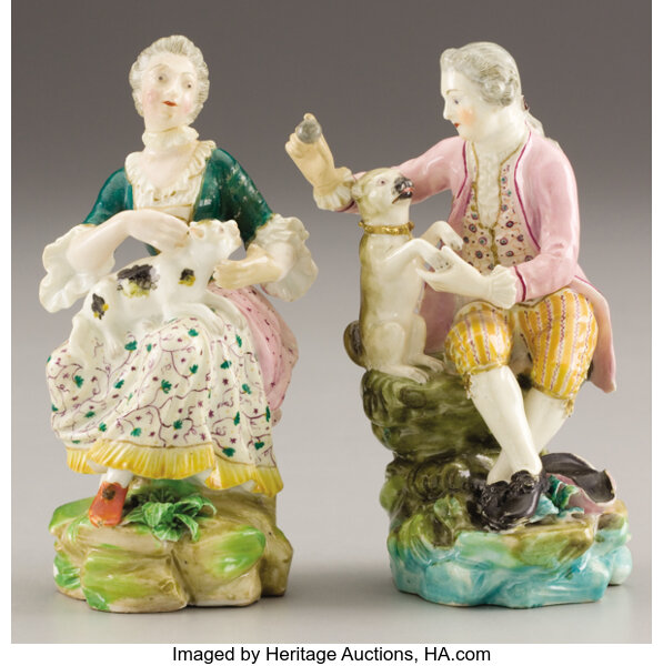 German Porcelain Figurine of a Lady and Gentleman