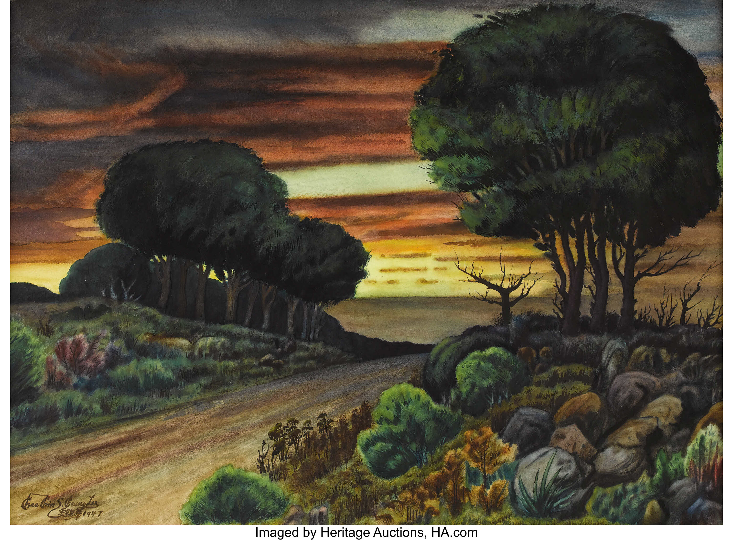 CHEE CHIN S. CHEUNG LEE (Chinese-American 1896-1966). Landscape, | Lot  #23122 | Heritage Auctions