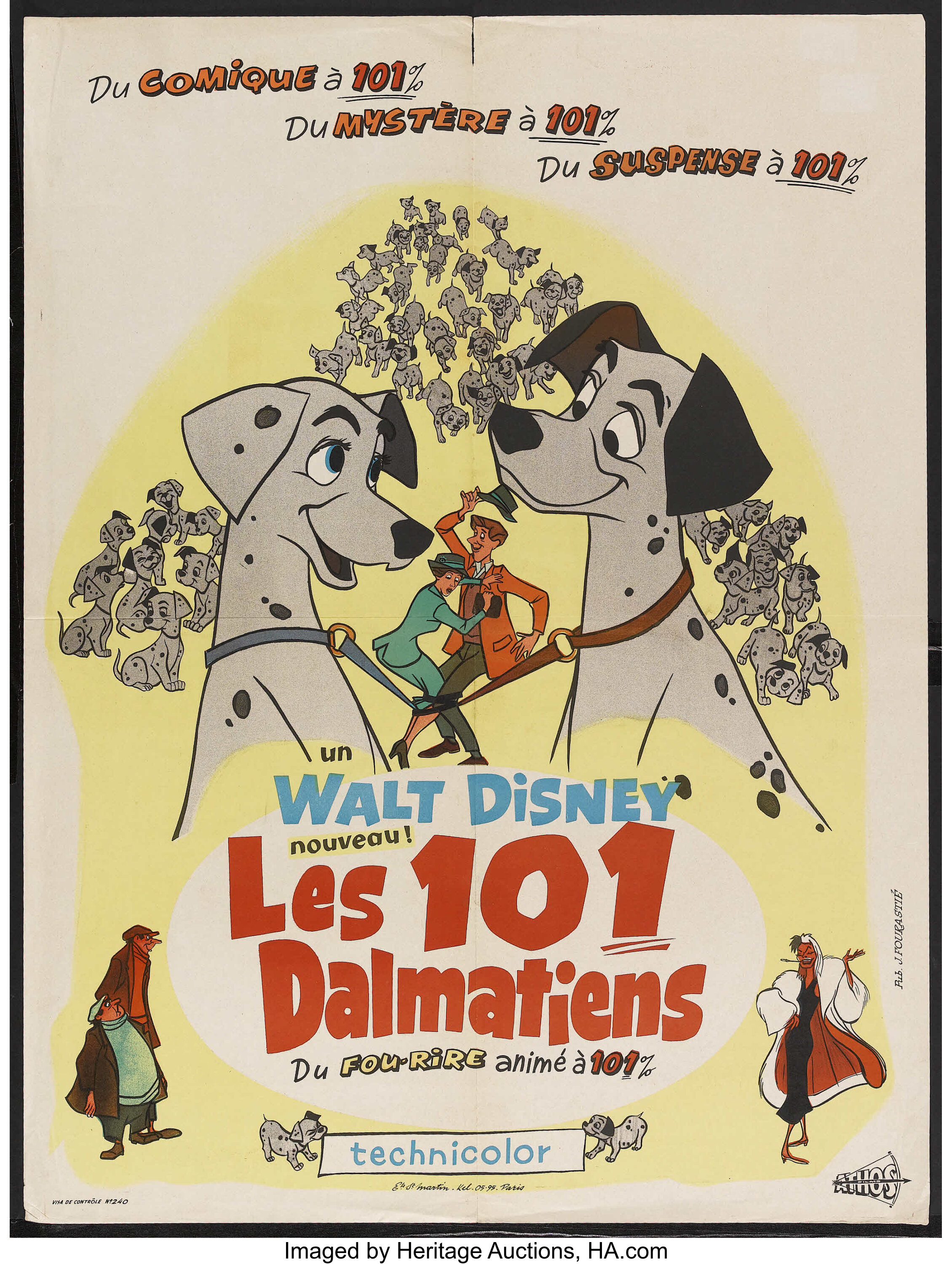 101 Dalmatians (Buena Vista, 1961). French Petite (23.5