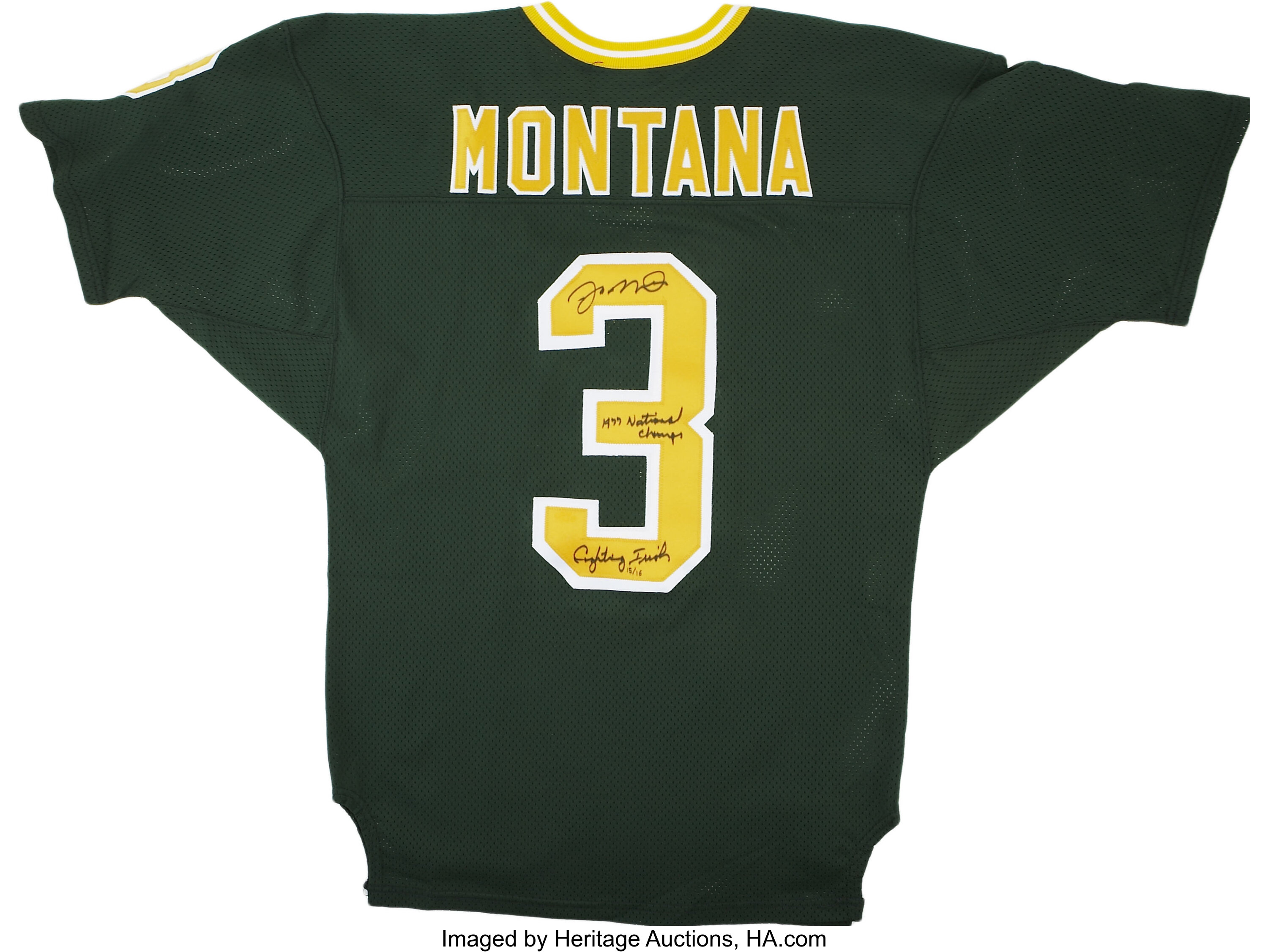 Joe Montana Notre Dame Fighting Irish #3 Football Jersey - Green