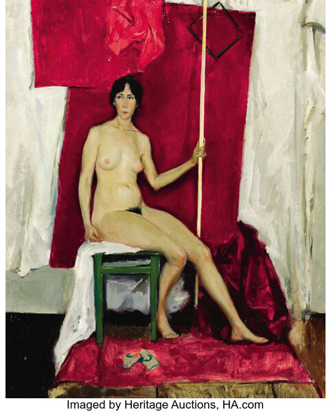 Russian Porn Photographers 20th Century - Russian School (20th Century). Portrait of Seated Nude, 1968. Oil | Lot  #79115 | Heritage Auctions