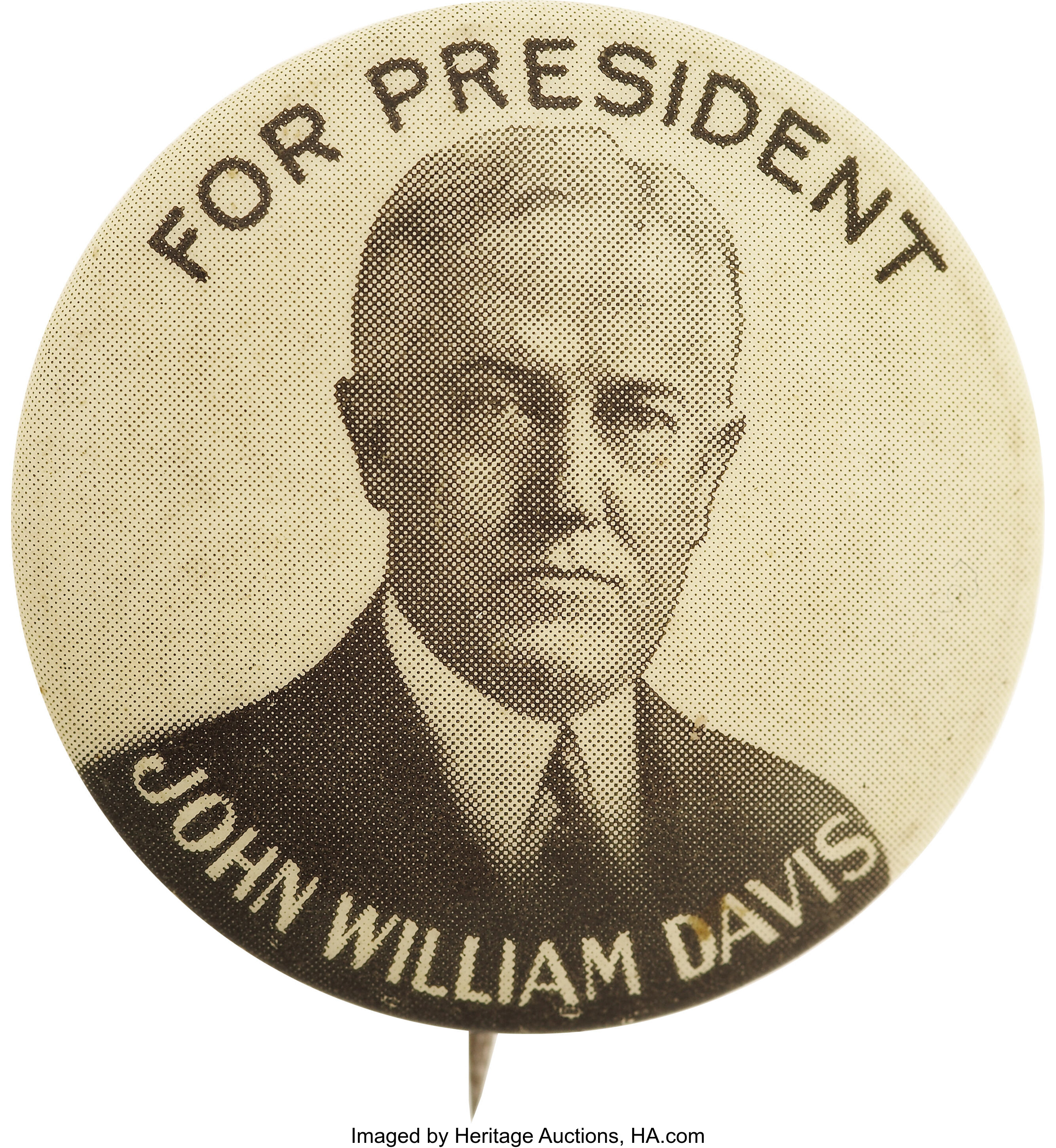 John W. Davis: Rare and Unusual 1924 Picture Pin.... Political | Lot ...