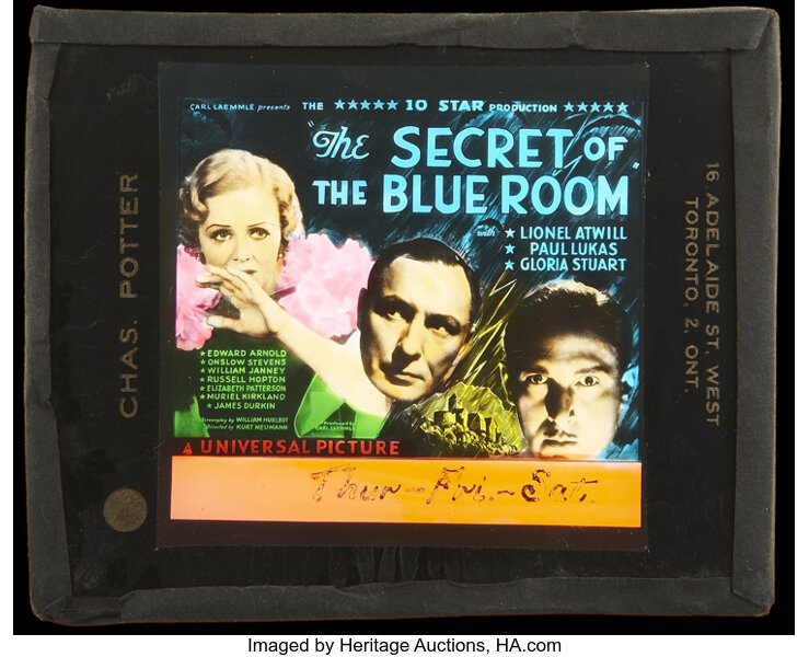 The Secret Of The Blue Room Universal 1933 Glass Slide