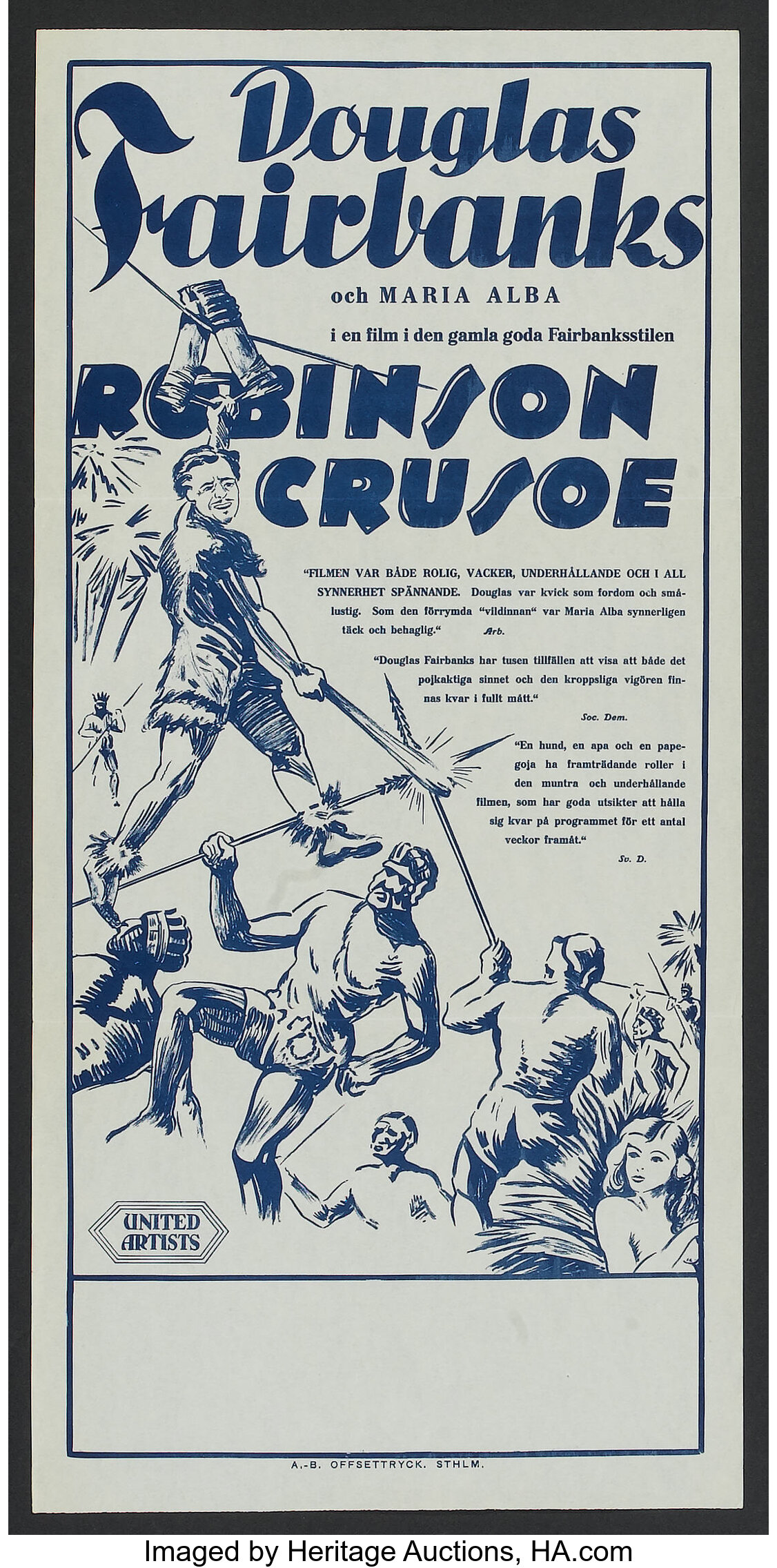 Mr. Crusoe (United Artists, 1932). Swedish (27.5" X | Lot #52235 Auctions