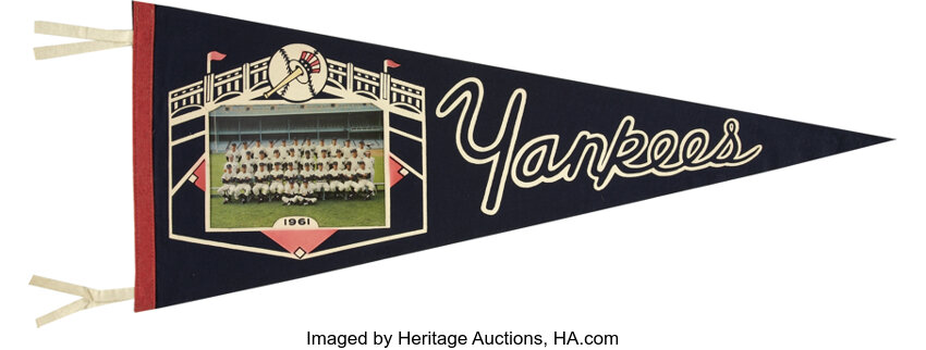 Lot Detail - Lot of (7) Vintage Pennants Including 1961 New York Yankees  Pennant