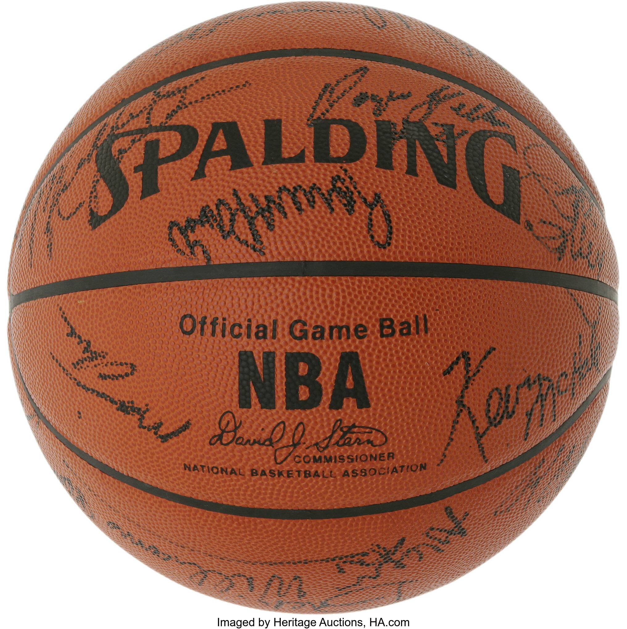 1986 NBA All-Star Game Multi-Signed Basketball. This immaculate