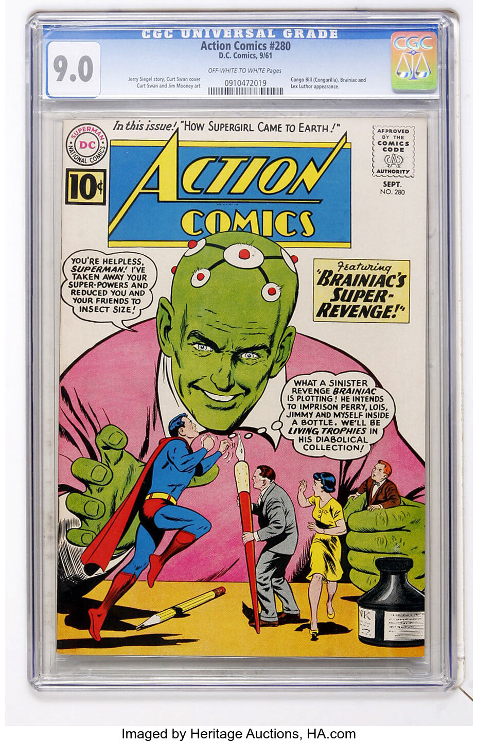 Action Comics #280 (DC, 1961) CGC VF/NM 9.0 Off-white to white | Lot #14005  | Heritage Auctions