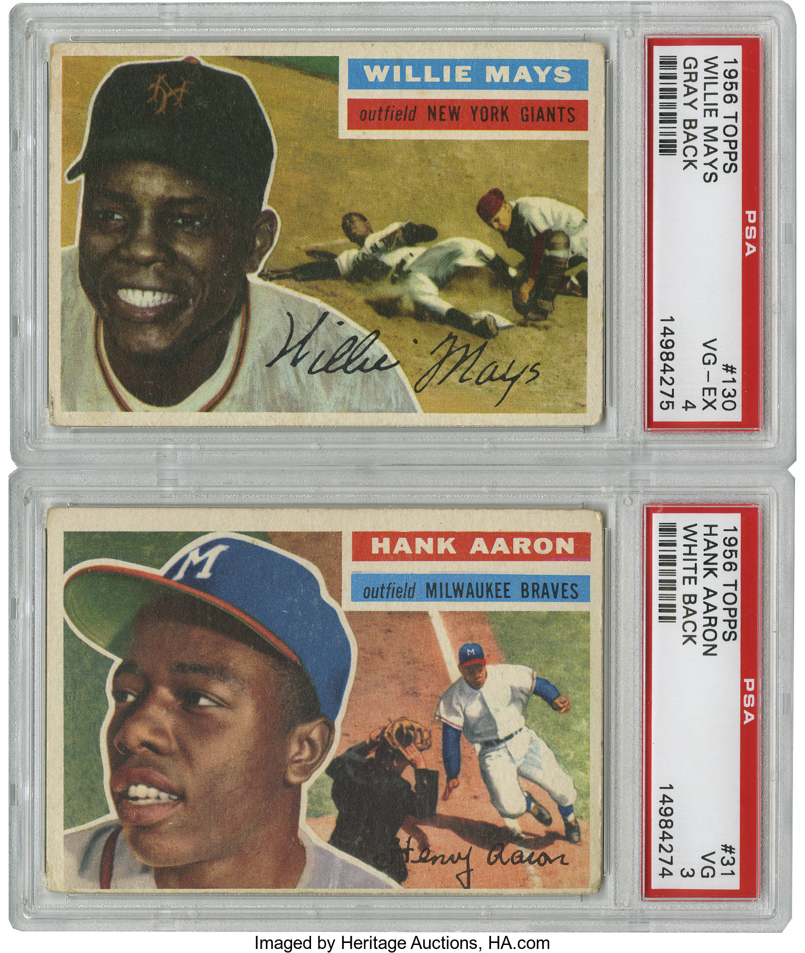 Hank Aaron Milwaukee Braves 1956 Topps Gray Back #31 Card