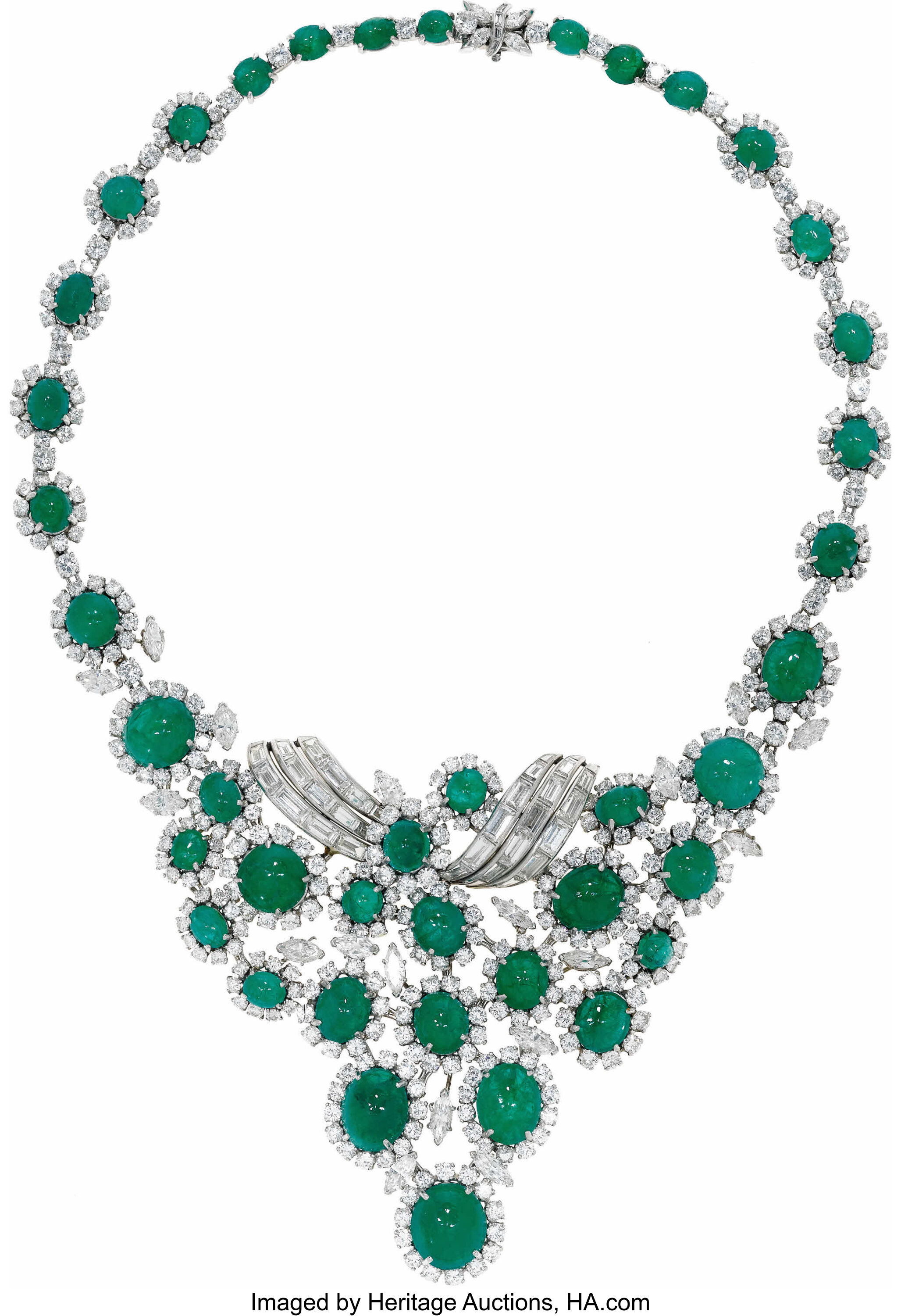 Emerald, Diamond, Platinum Necklace. ... Estate Jewelry Boxes | Lot ...