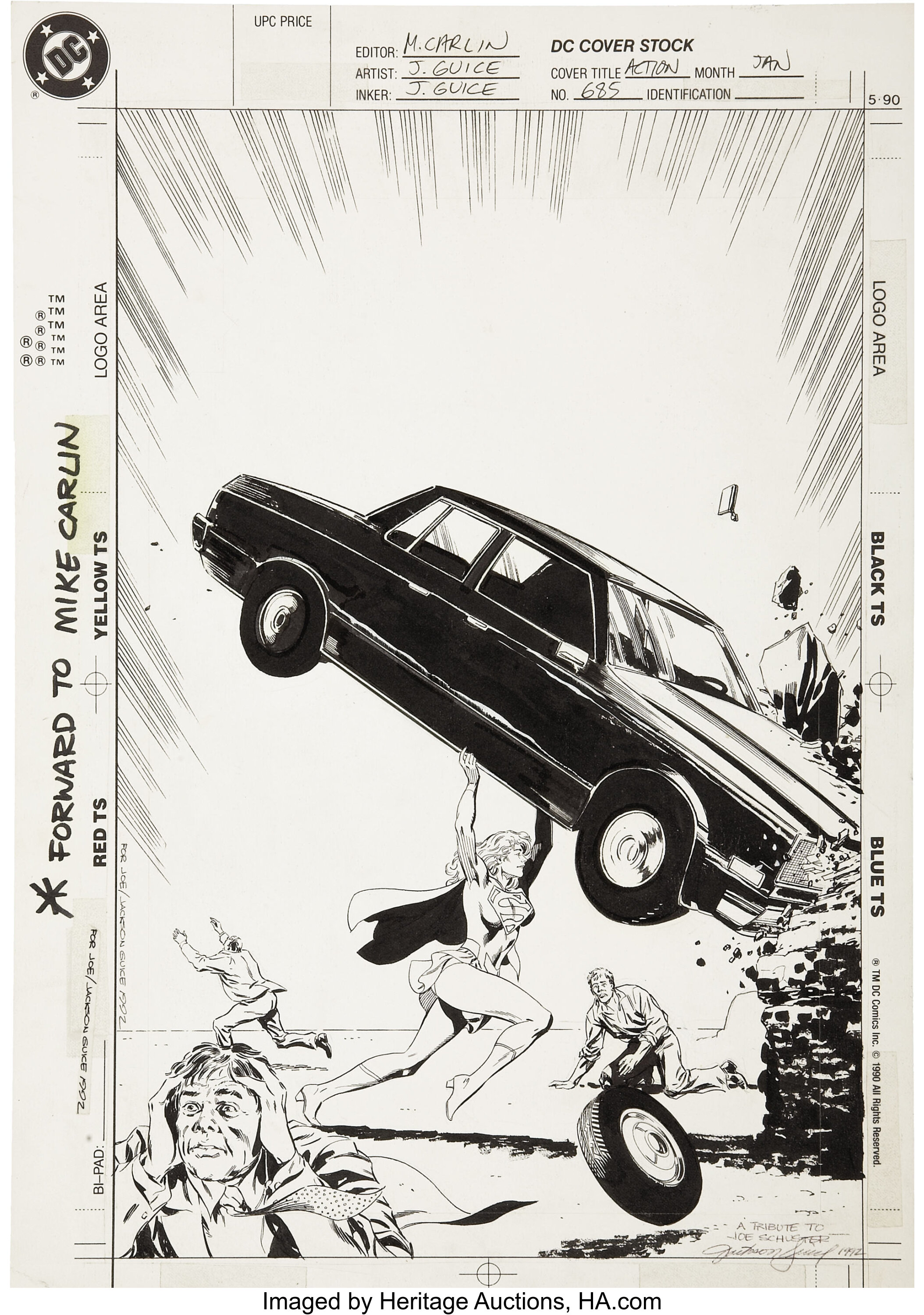 Jackson Guice Action Comics 685 Supergirl Cover Original Art (DC
