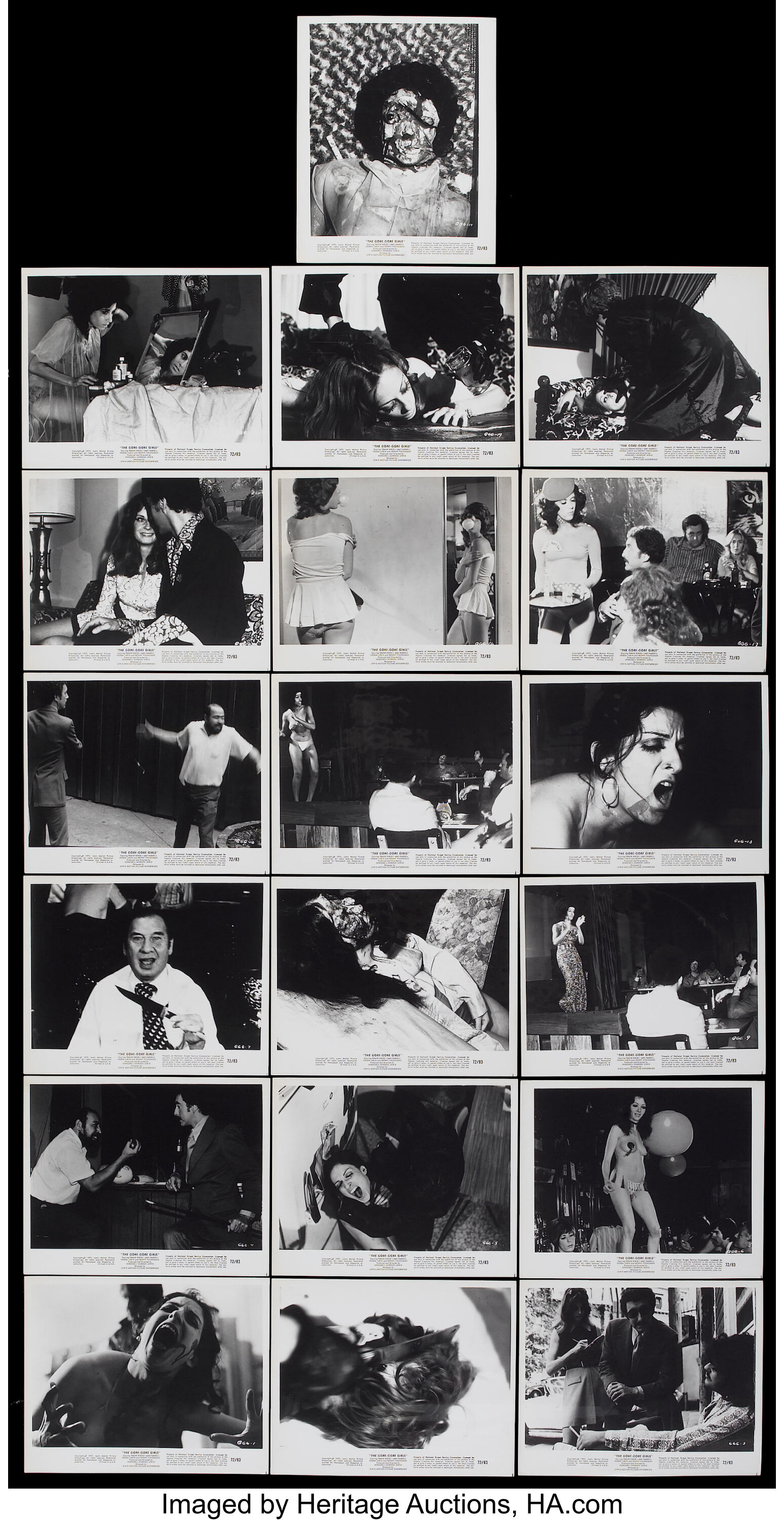 The Gore Gore Girls (Unknown, 1972). Stills (25) (8" X 10"). Lot 51187 Heritage Auctions