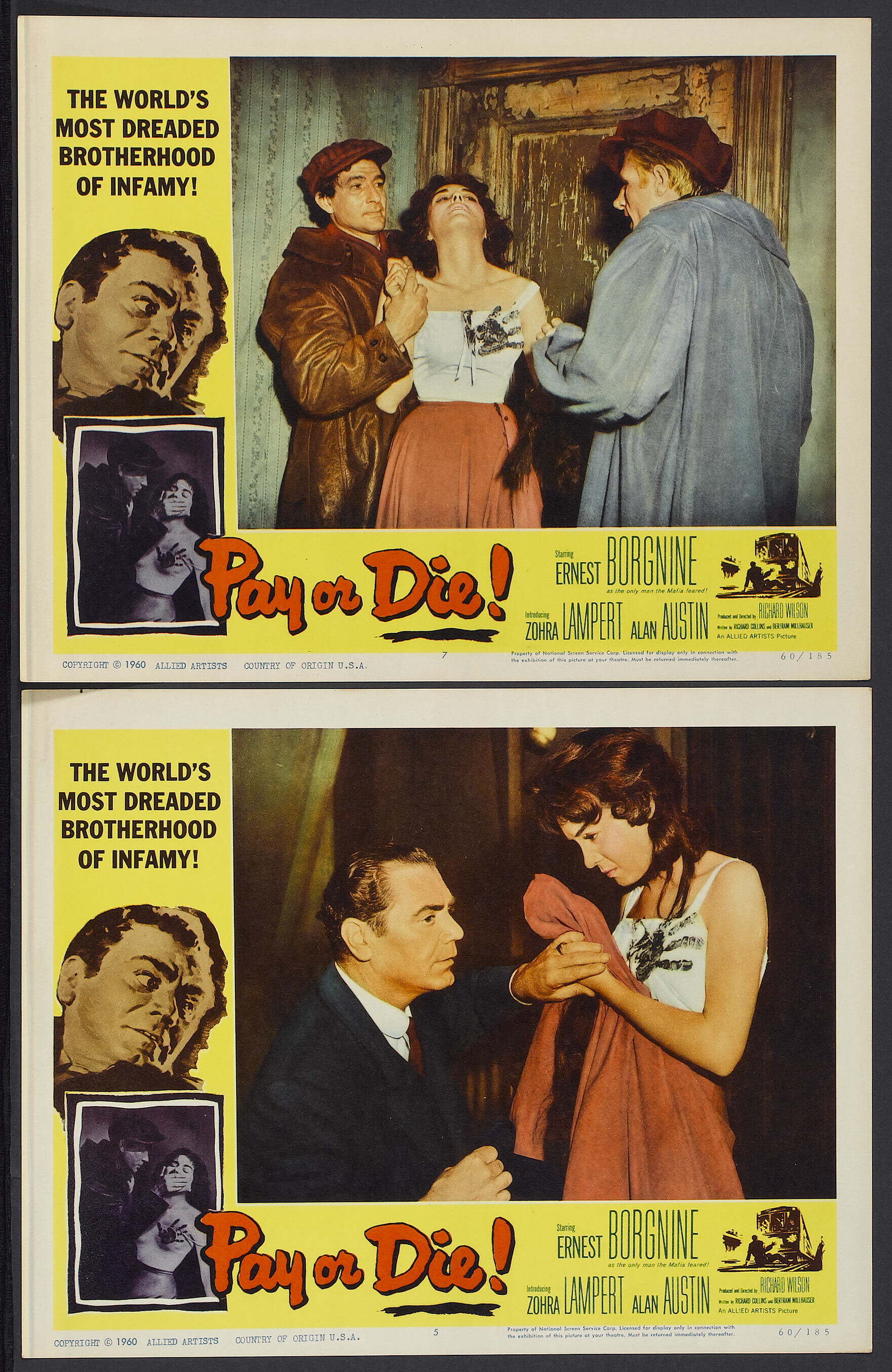 Pay or Die (Allied Artists, 1960). Lobby Cards (2) (11