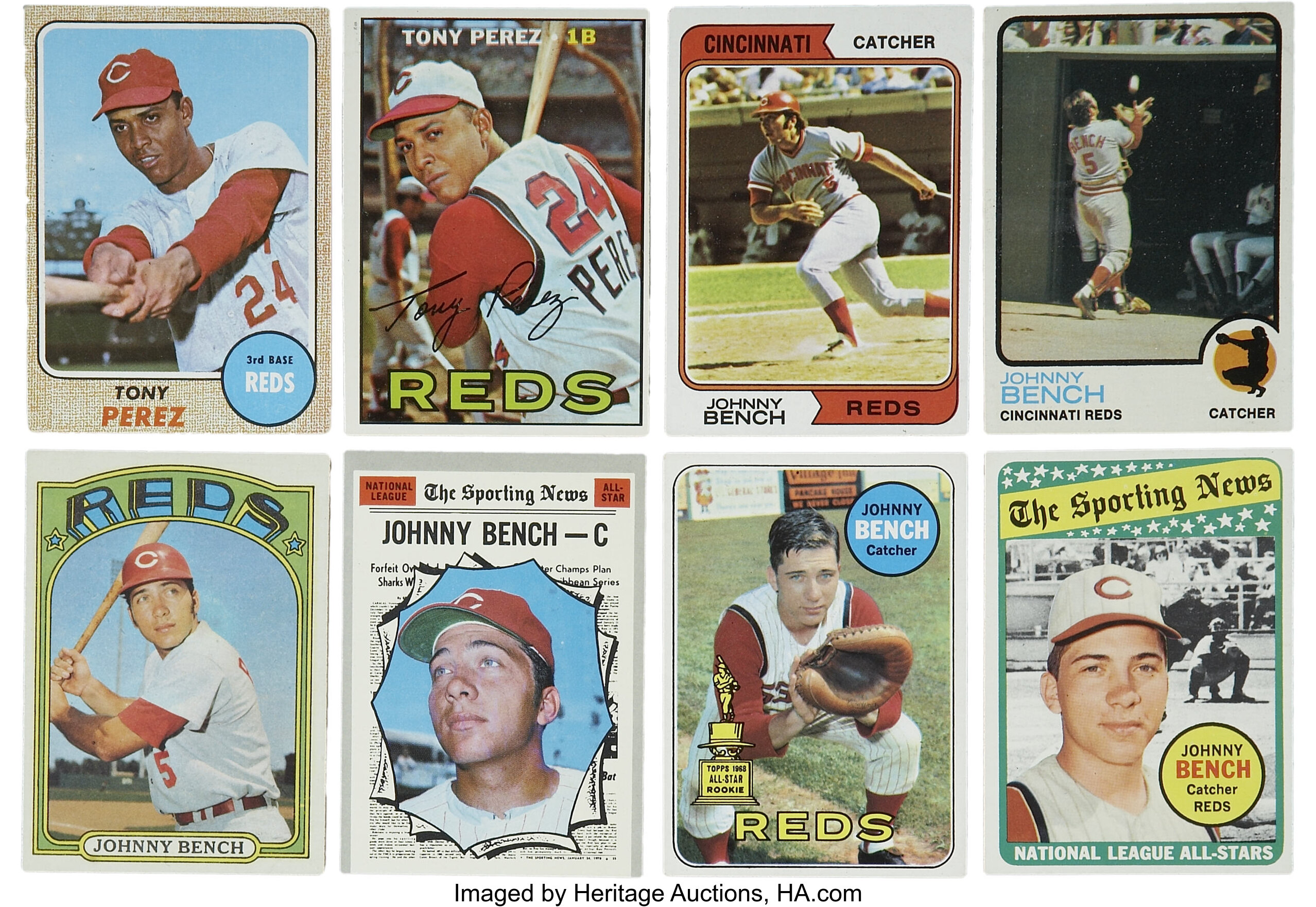 Lot of (2) Johnny Bench Baseball Cards with 1972 Topps #433 & 1973