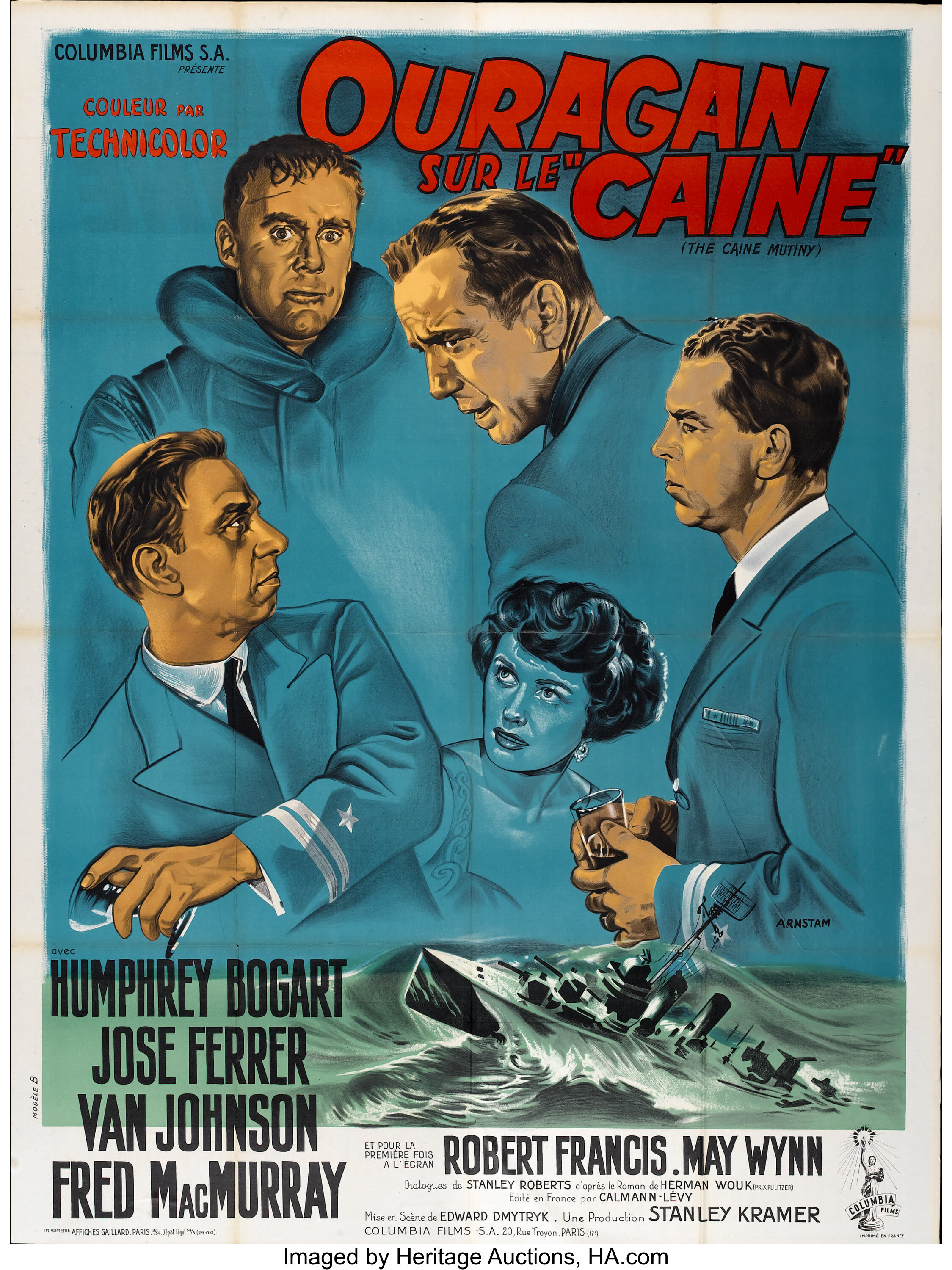 The Caine Mutiny Columbia 1954 French Grande 47 X 63