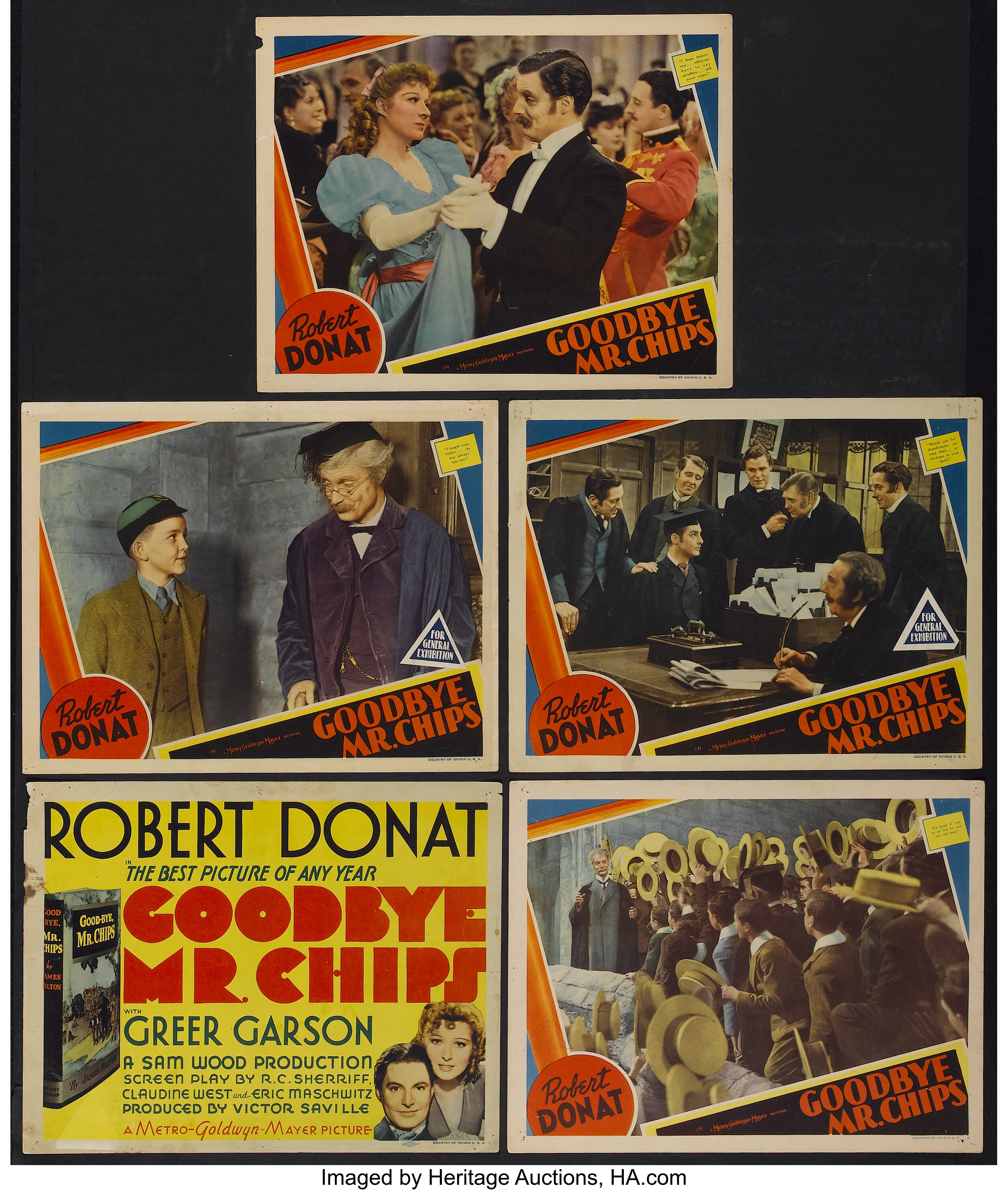 Goodbye, Mr. Chips (MGM, 1939). Title Lobby Card and Lobby Cards | Lot ...