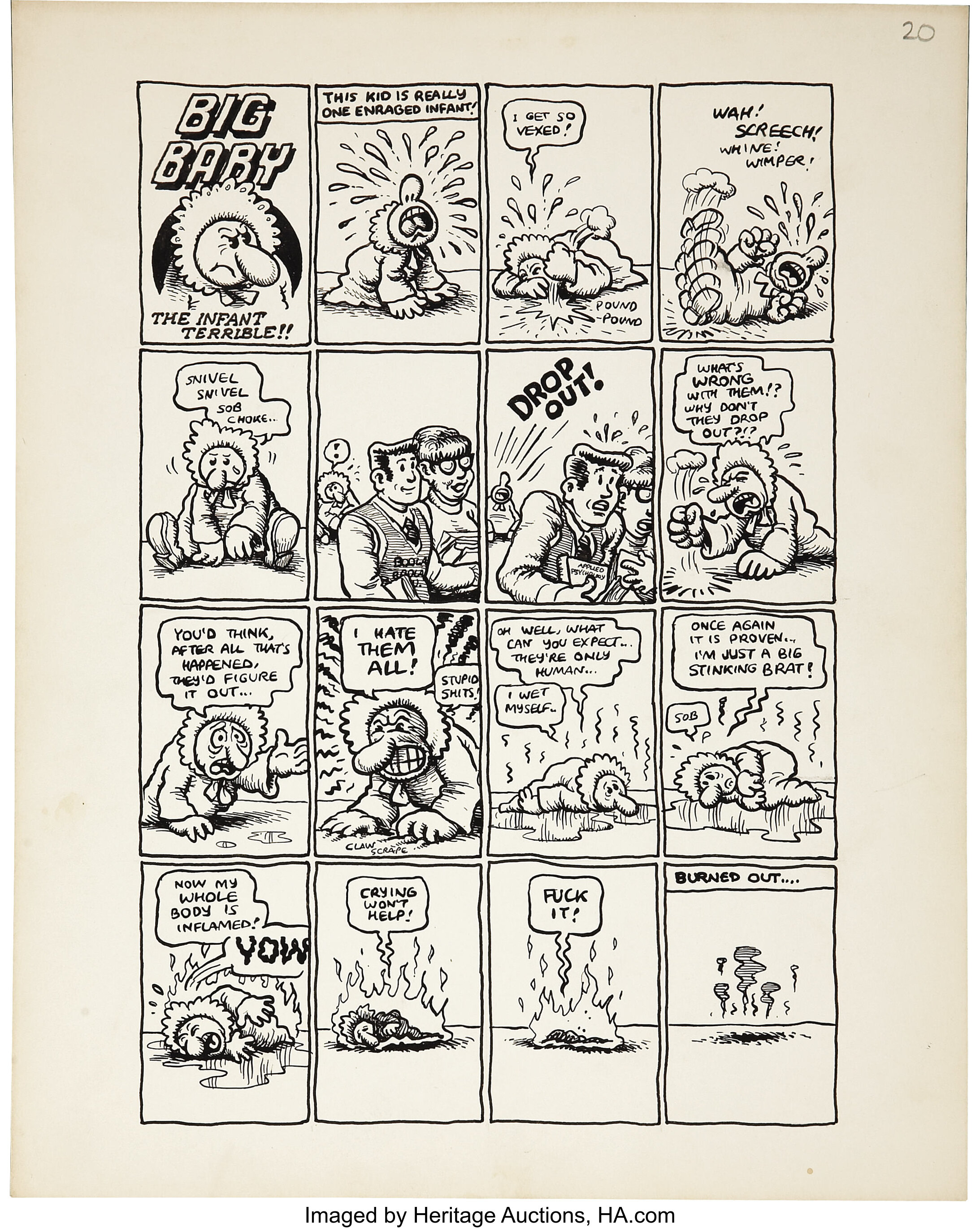 Robert Crumb Big Ass Comics #1 Complete 1-page Big Baby Story | Lot ...