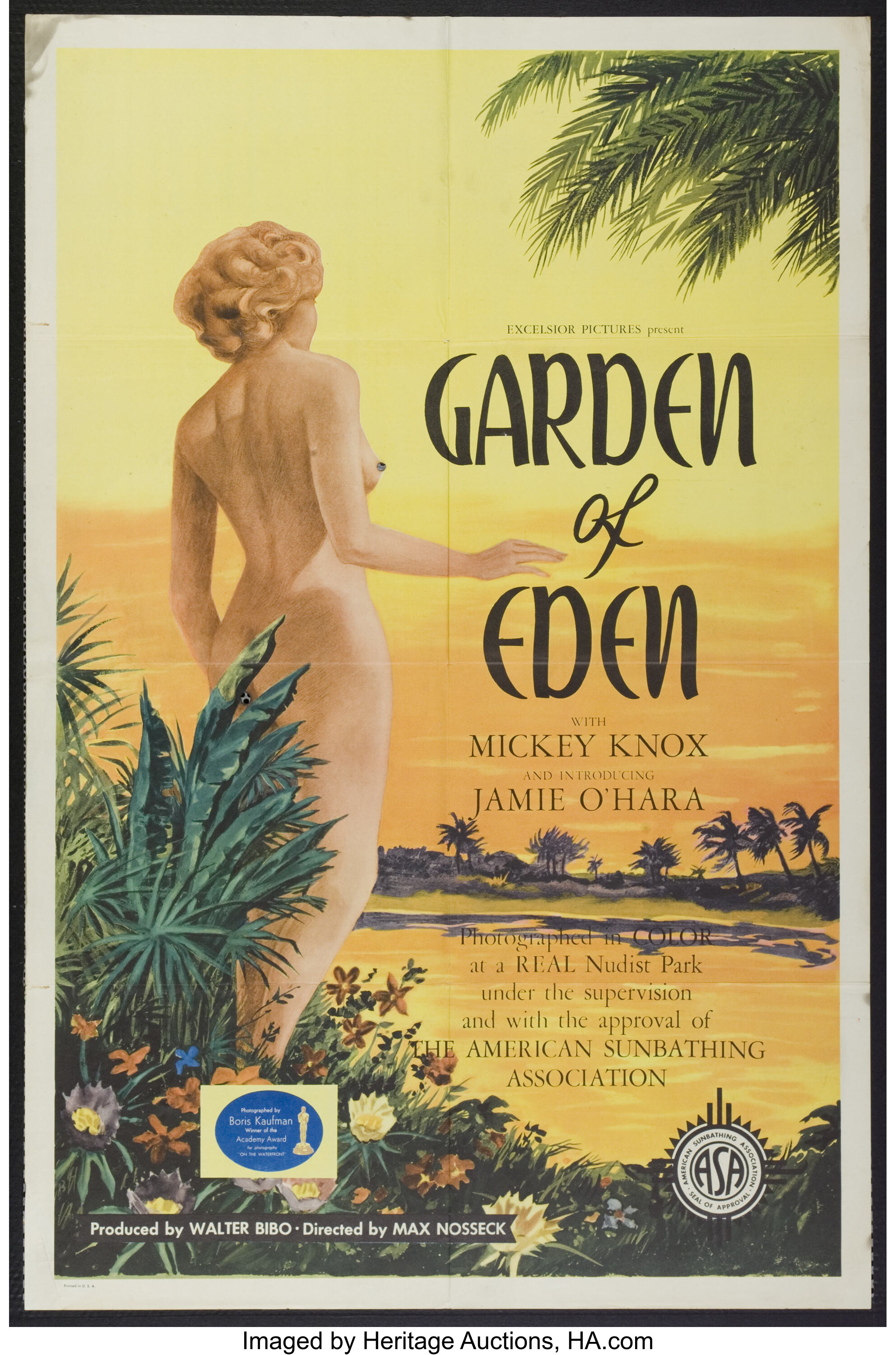 Garden Of Eden Excelsior 1954 One Sheet 27 X 41 Adult