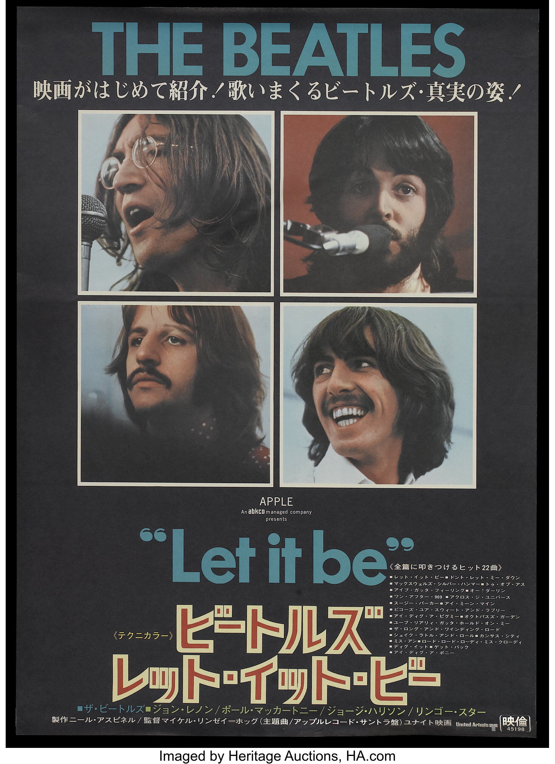 Let It Be United Artists 1970 Japanese B2 X 28 5 Rock Lot Heritage Auctions