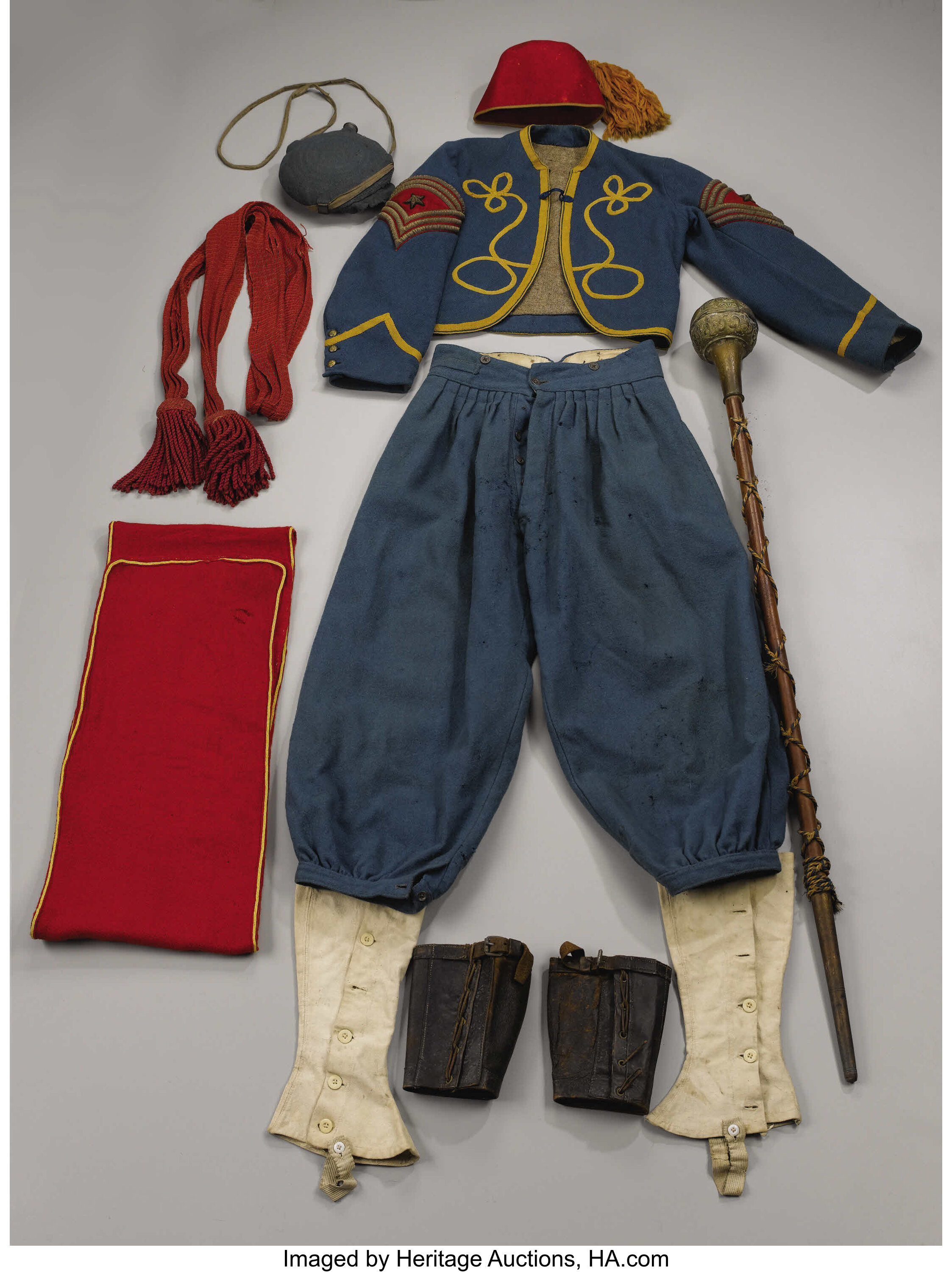 A Spectacular Civil War Zouave Complete Uniform and Accoutrements