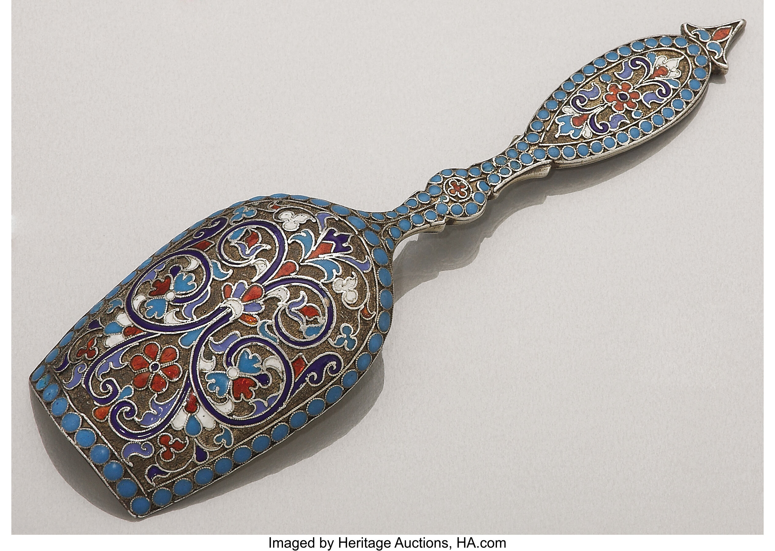 A Russian Cloisonné Enamel And Silver Gilt Scoop Unknown - 