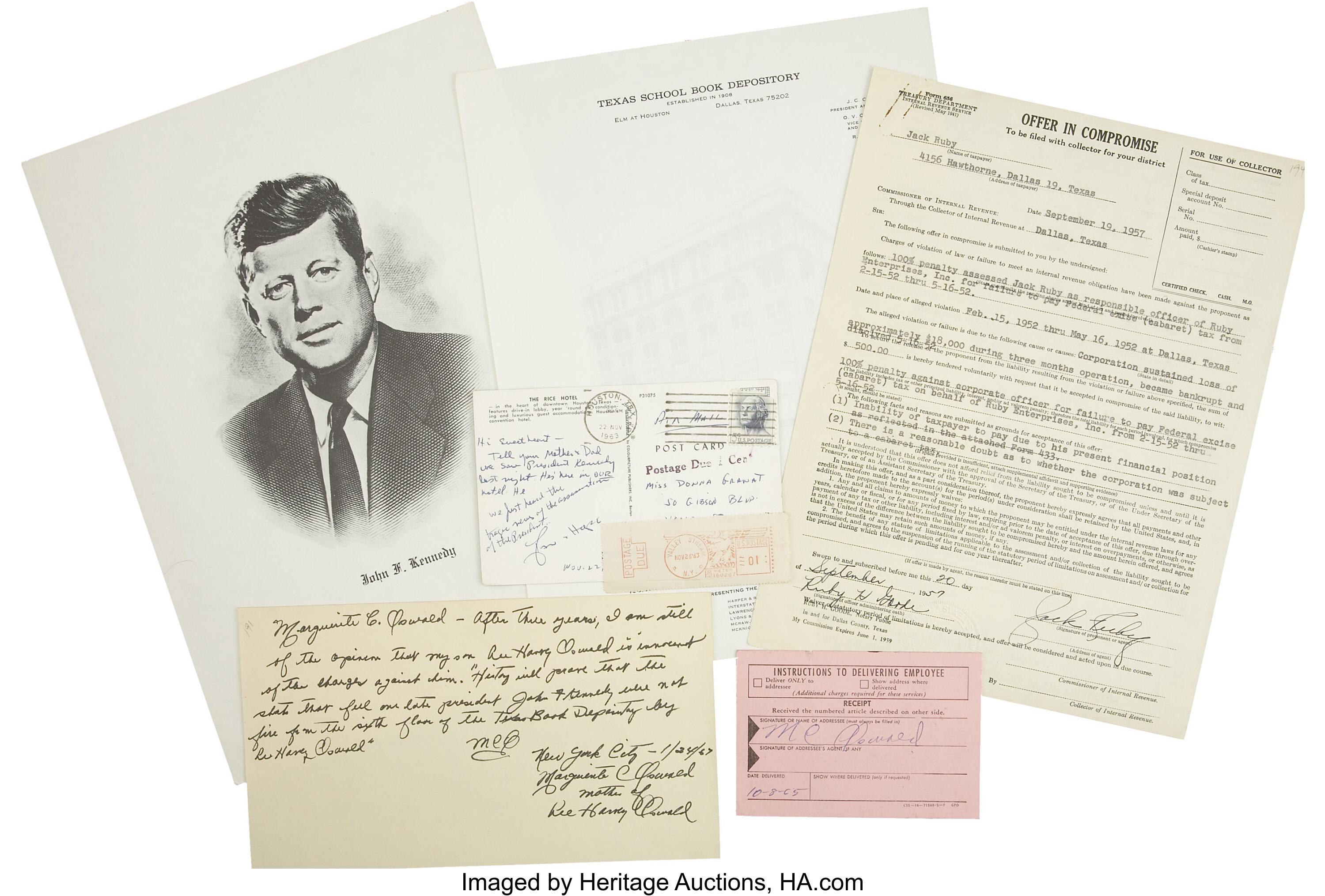 JFK Assassination Group.... (Total: 4 Items) Autographs U.S. | Lot ...